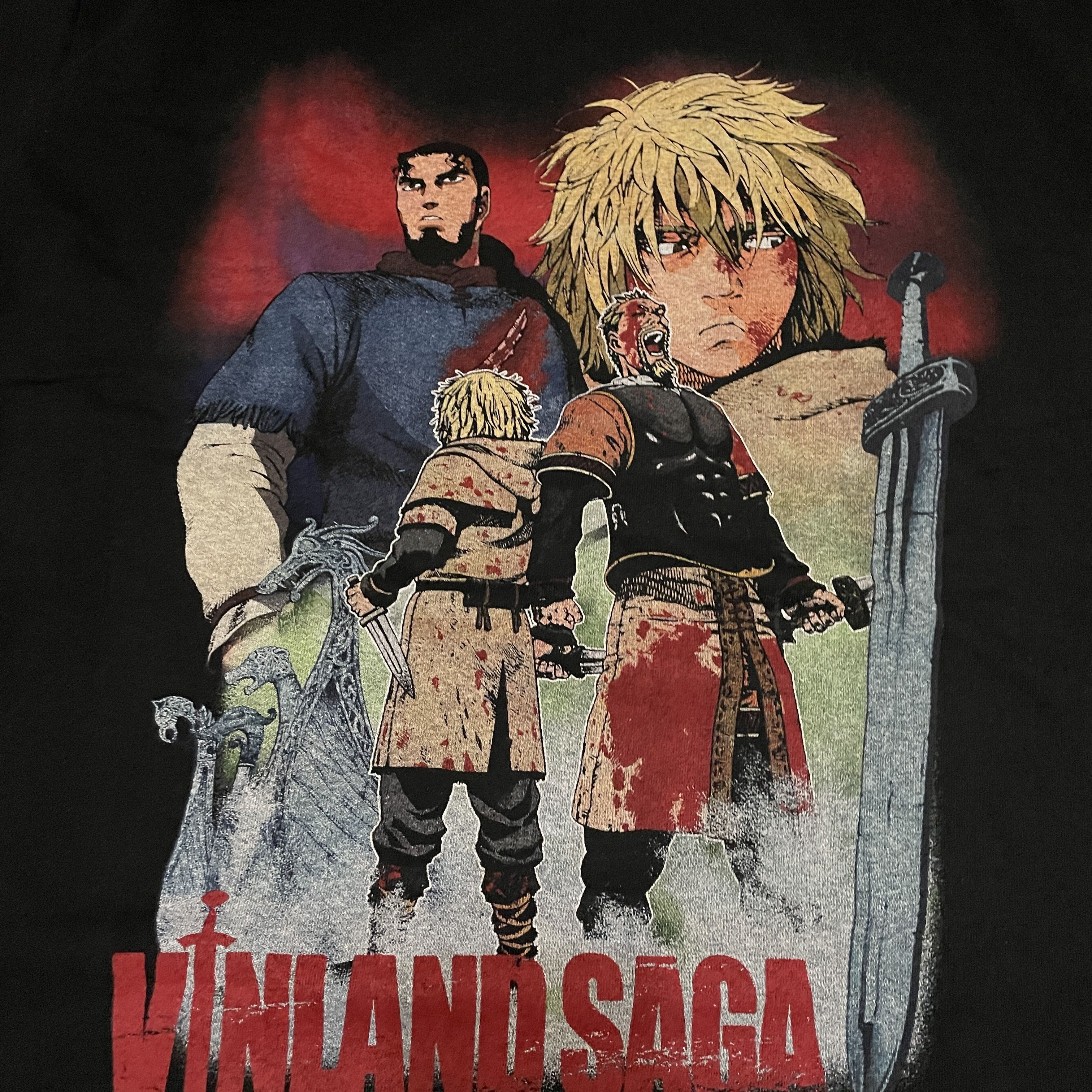 image of Anima x Tee Vinland Saga Japanese Tee Anime T Shirt XL in Black, Men's