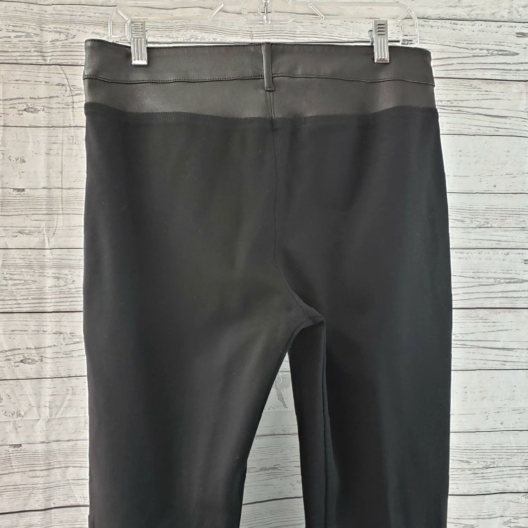 Vintage Catherine Malandrino Womens Pants Sz 8 Black Lamb Leather Ponte Mid Rise Skinny Trousers Mens Womens Size 30" / US 8 / IT 44 - 5 Thumbnail