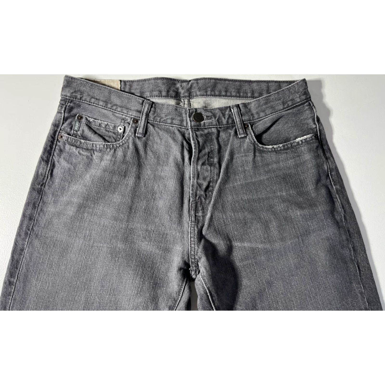 Abercrombie & Fitch VINTAGE Abercrombie & Fitch Jeans Men’s Gray 34x32 Regular Straight 5-Pocket Denim Cotton Belt Loops 100% Cotton (Medium Wash) Size US 34 / EU 50 - 5 Thumbnail