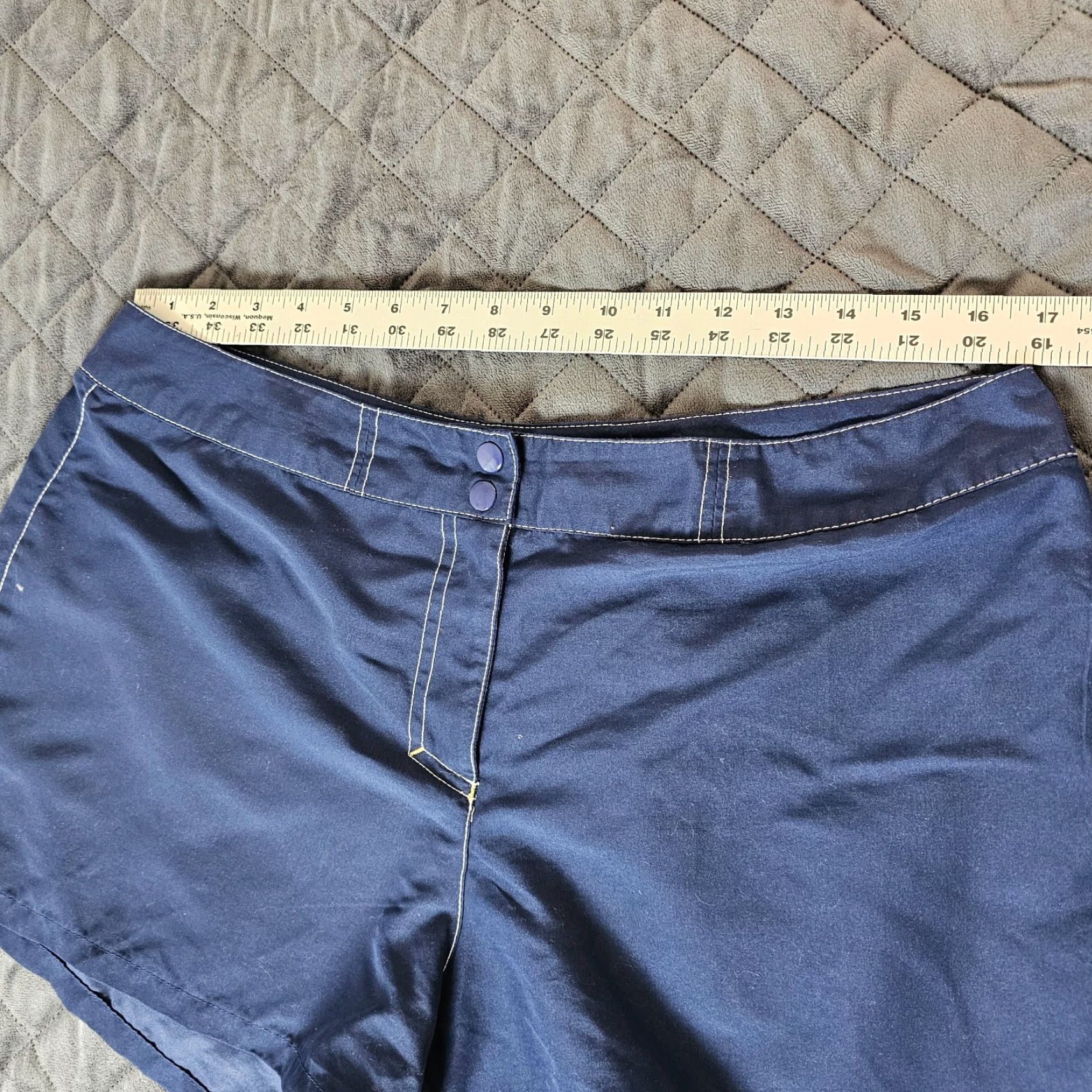 Speedo Speedo Women's LIFEGAURD Swim Trunks Navy Blue Pocket Size 14 Button Beach Pool Size ONE SIZE - 4 Thumbnail