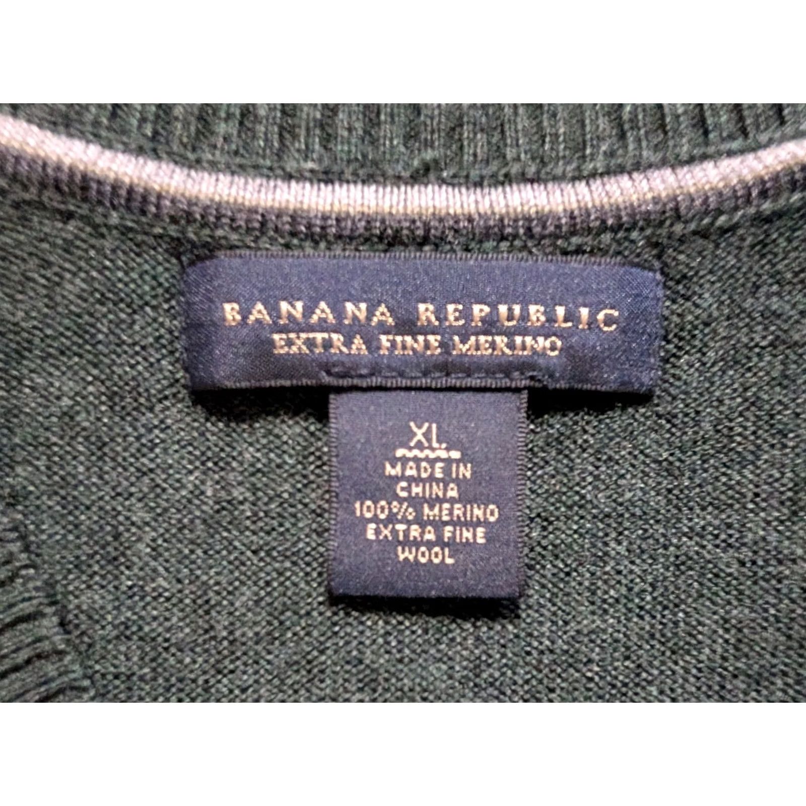 Banana Republic Banana Republic Merino Wool V-Neck Sweater Pullover Lightweight Green Men's XL Sweatshirt Pullover Knit Size US XL / EU 56 / 4 - 3 Thumbnail
