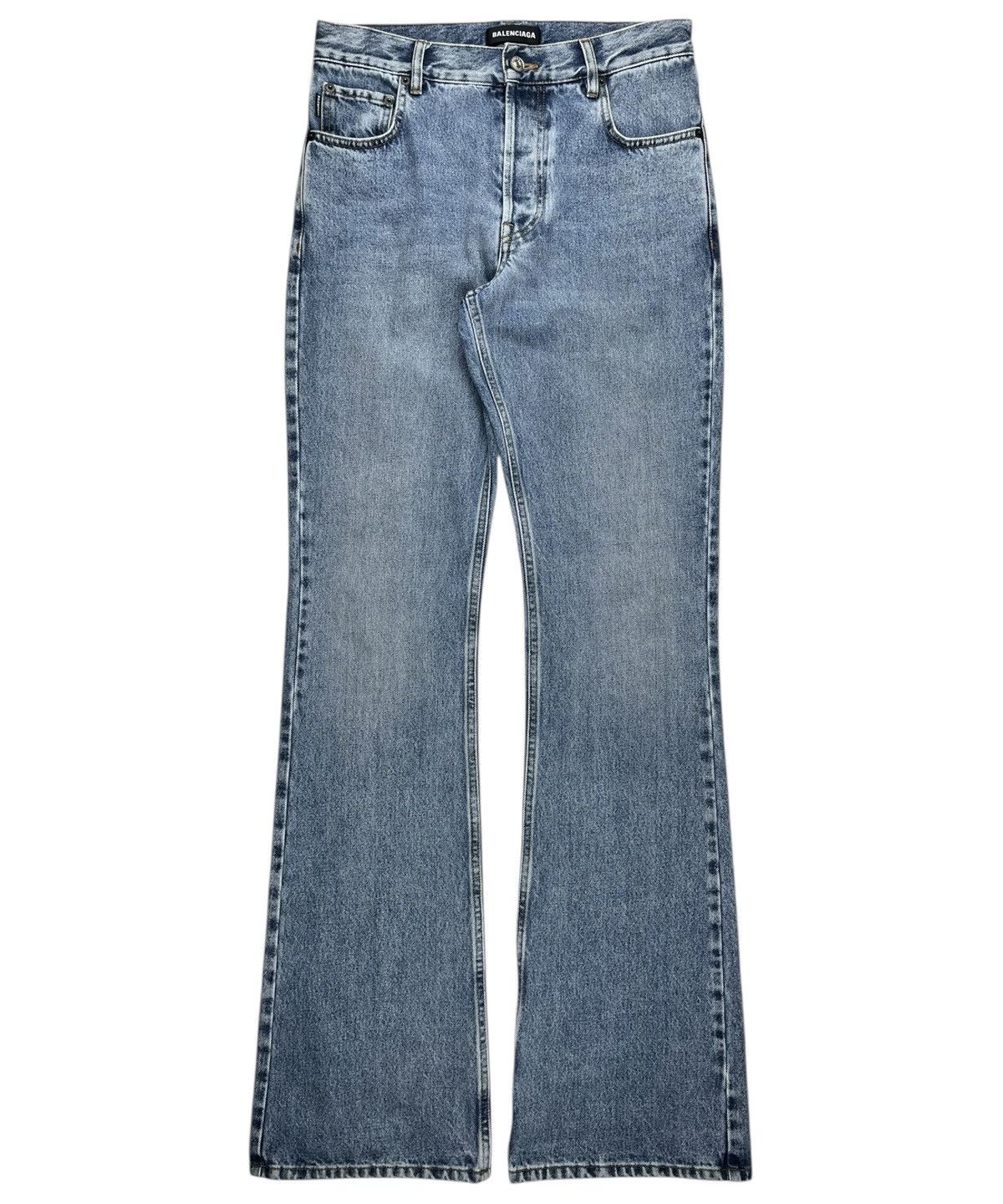 Balenciaga SS19 Balenciaga Vintage Blue Flared Bootcut Denim Jeans Size US 29 - 1 Thumbnail