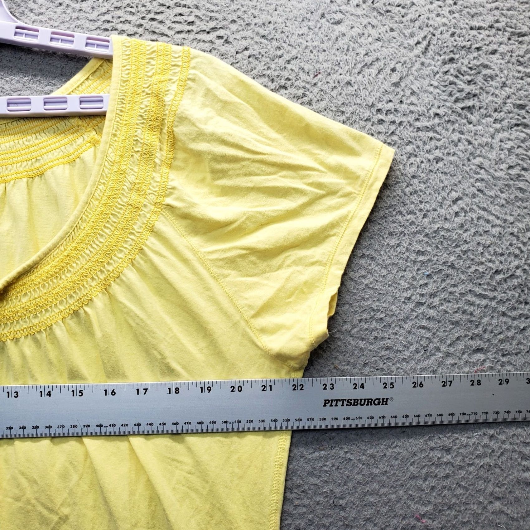Bugle Boy Bugle Boy Womens 3X Yellow Peasant Top Short-Sleeve Round Neck Tie Front Blouse Shirt Dressy Casual Shirt Womens Size 3X Yellow Size XXL / US 16-18 / IT 52-54 - 4 Thumbnail