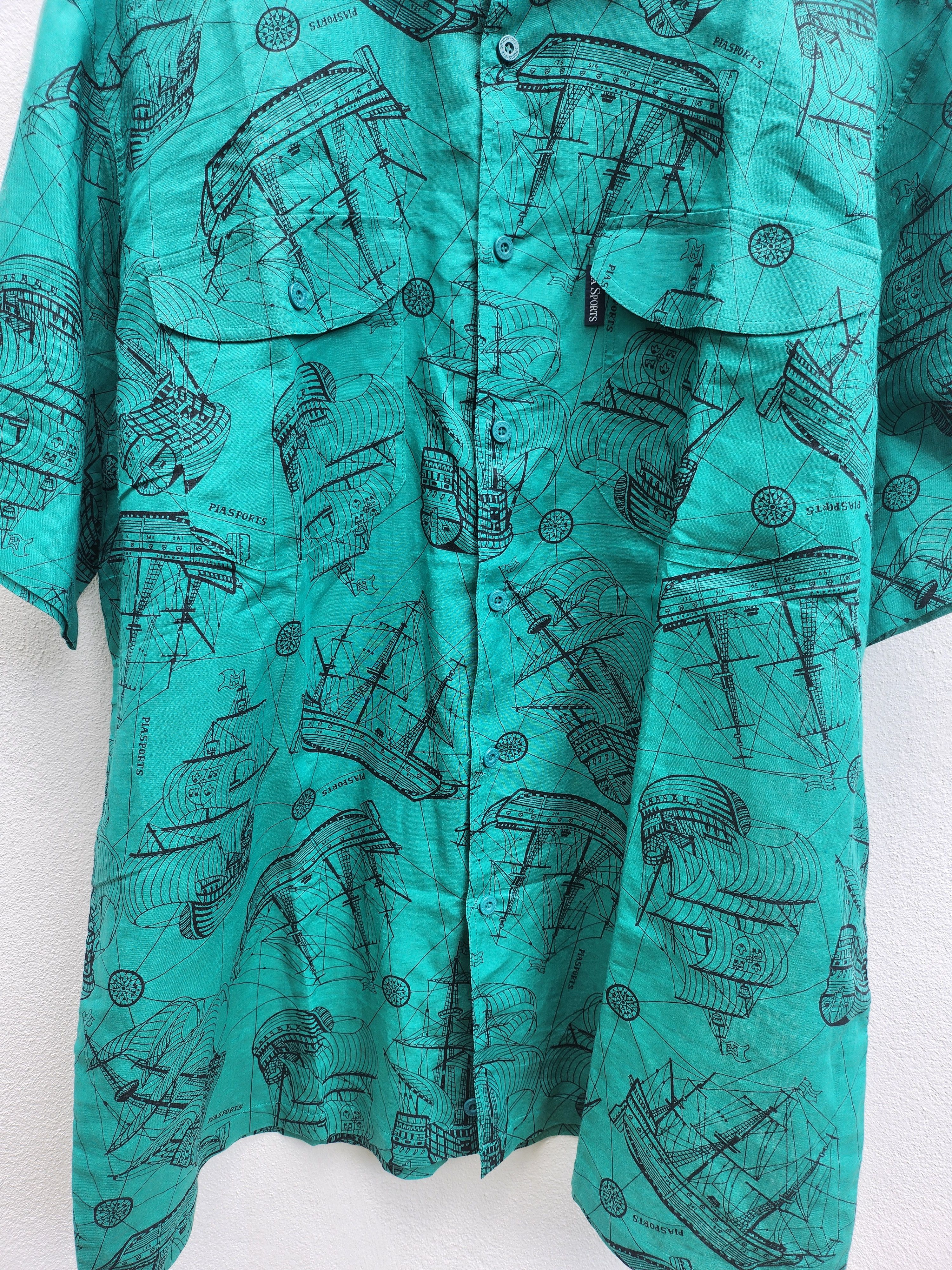 Japanese Brand 💥 Pia Sports Japan Sailing Ship Art Shirt Size US XXL / EU 58 / 5 - 3 Thumbnail