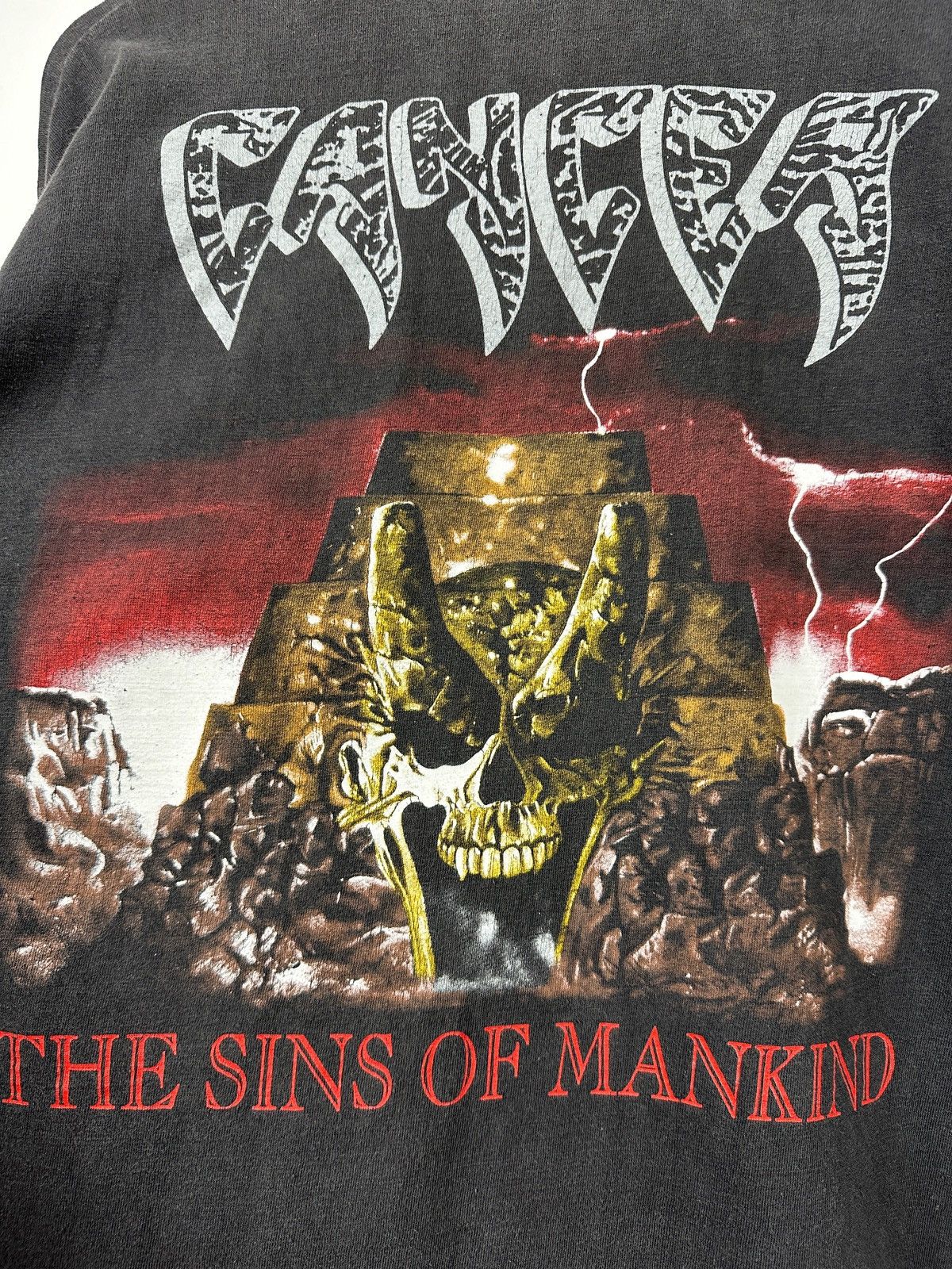 Band Tees 1993 Vintage Cancer Sins Of Mankind Long Sleeve T-Shirt Size US XL / EU 56 / 4 - 13 Thumbnail