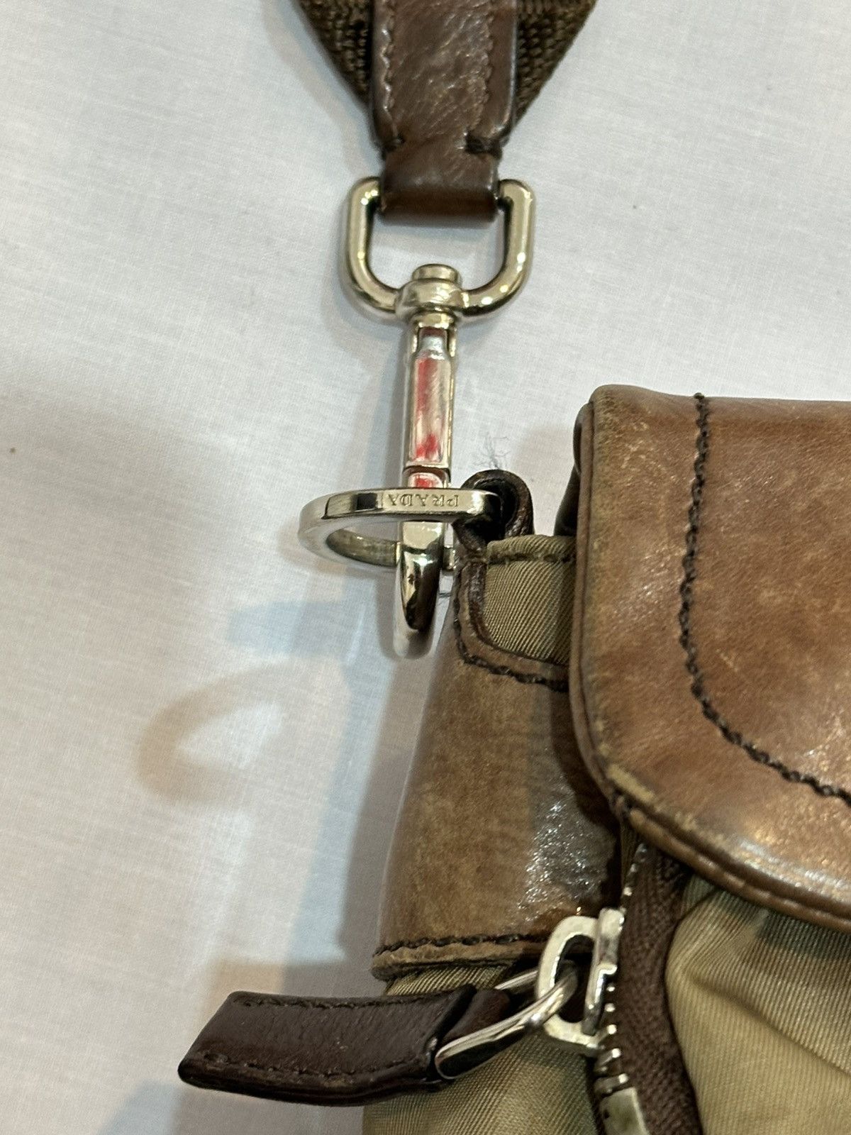 Prada Prada Tessuto and Leather Buckle Flap Shoulder Bag. Size ONE SIZE - 5 Thumbnail