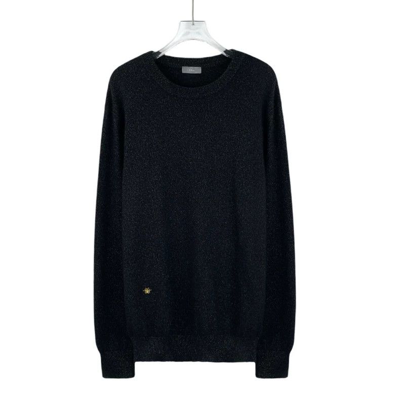 Dior Dior Black bee embroidery glitter cashmere round-neck long- Size US L / EU 52-54 / 3 - 1 Thumbnail