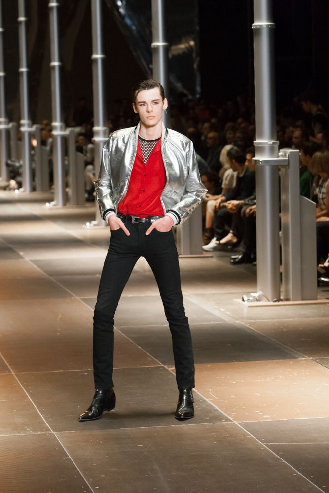 Saint Laurent Paris SS14 Saint Laurent Hedi Slimane Silver Varsity Teddy Jacket Size US S / EU 44-46 / 1 - 19 Thumbnail