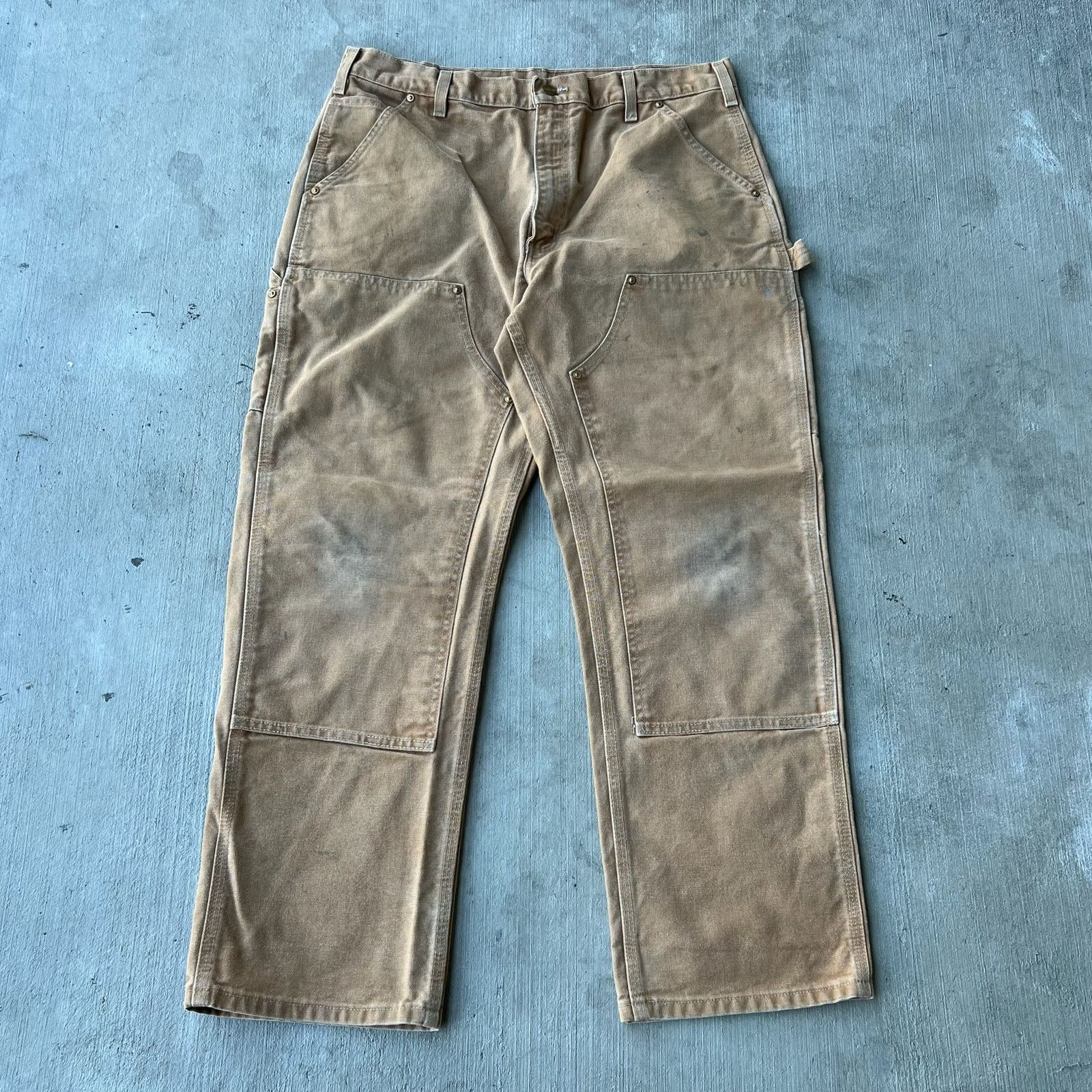 Carhartt × Vintage Carhartt brown double knee work wear carpenter pants Size US 33 - 1 Thumbnail