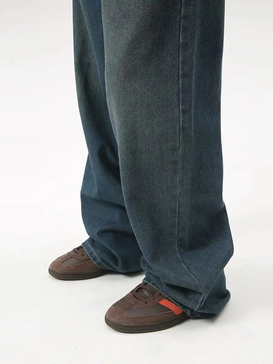 Japanese Brand Retro loose straight leg wide leg jeans Size US 32 / EU 48 - 2 Thumbnail
