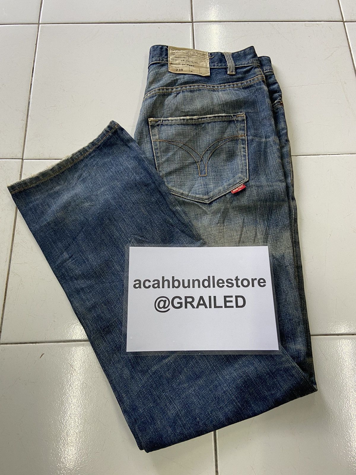 Vintage THE HAND FOOT 210 DOUBLE GATE 12oz DENIM JEANS Size US 32 / EU 48 - 17 Thumbnail