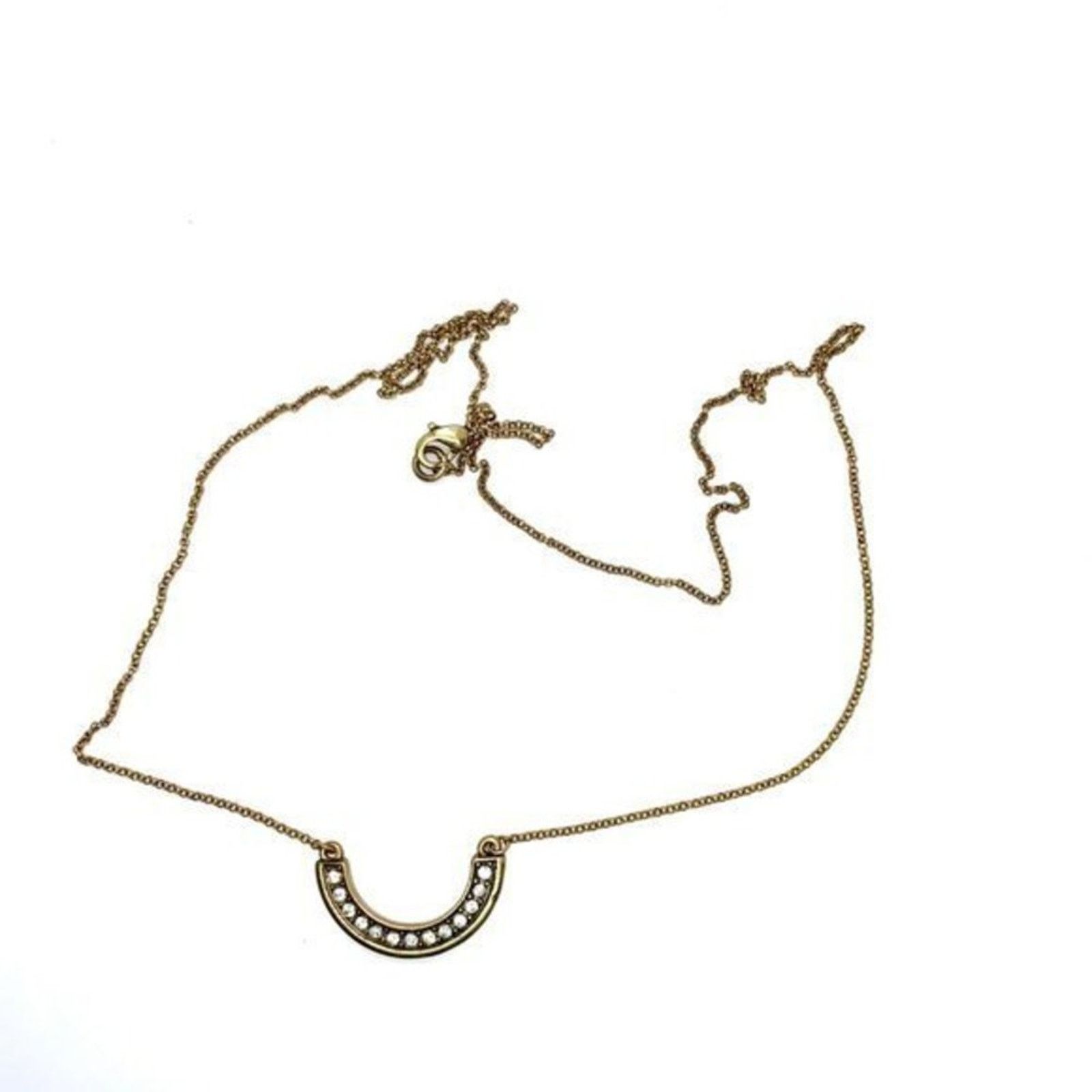Handmade Gold-Tone Rhinestone Arch U Necklace Size ONE SIZE - 3 Thumbnail