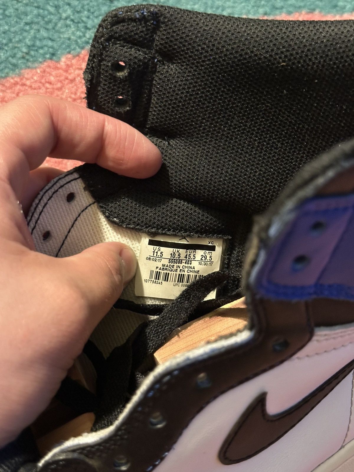 Jordan Brand Air Jordan 1 Retro High Game Royal Fragment Custom Size US 11.5 / EU 44-45 - 13 Thumbnail