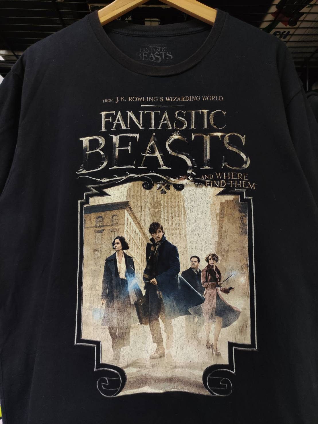 image of Fantastic Beasts And Where To Find Them Movie Promo T-Shirt in Black, Men's (Size Large)