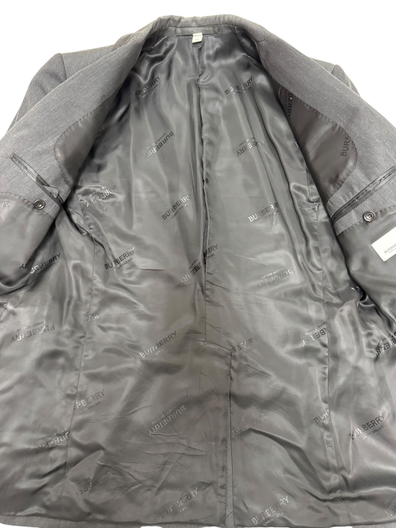 Burberry Burberry Dark Gray Single Breasted Wool Blazer Jacket Size 50R - 3 Thumbnail