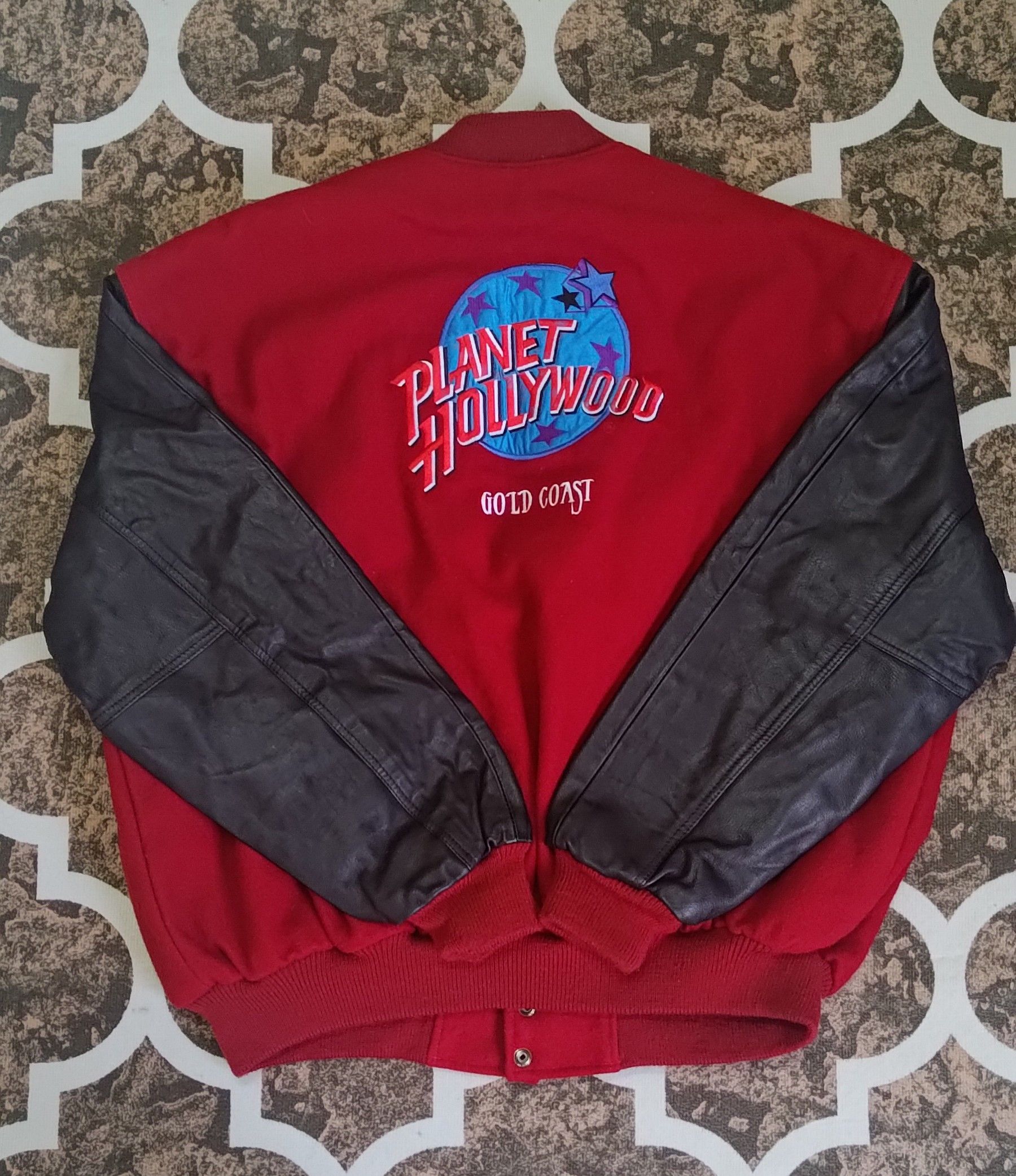 Planet Hollywood Planet Hollywood Gold Coast Leather Wool Bomber Jacket Size US XXL / EU 58 / 5 - 2 Thumbnail
