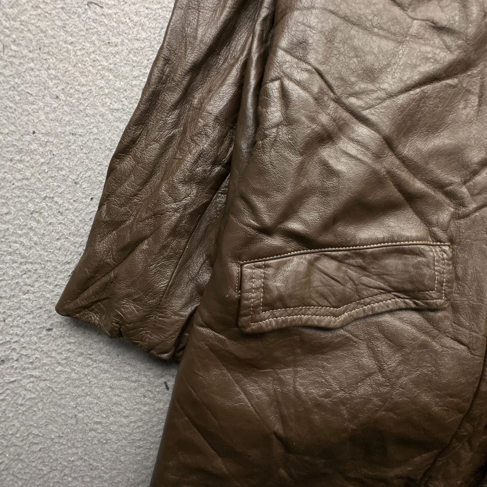 Other Vintage 70s Grais Cabretta Leather Coat Jacket Mens 40 M Size US M / EU 48-50 / 2 - 8 Thumbnail