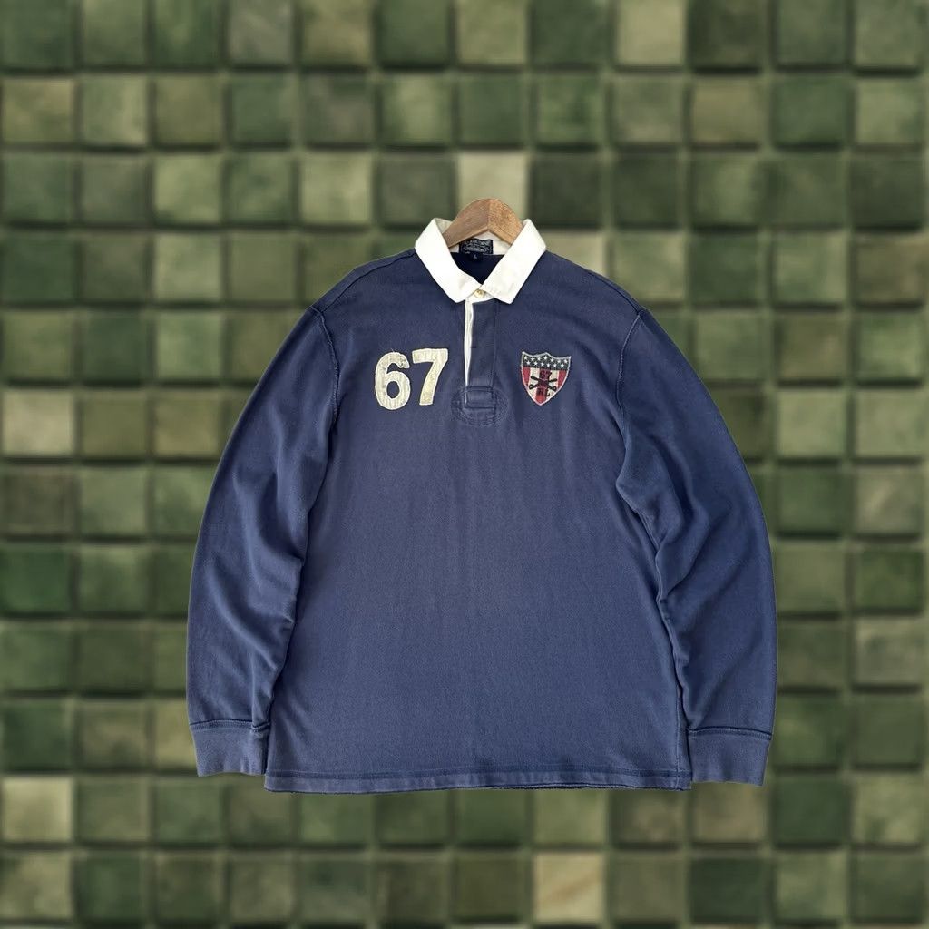 Ralph Lauren VINTAGE Ralph Lauren Polo Jeans Company Long Sleeve Sweatshirt Shirt Men L Blue 67 90s Archive Logo Polo Ralph Lauren Six Seven Size US L / EU 52-54 / 3 - 1 Thumbnail
