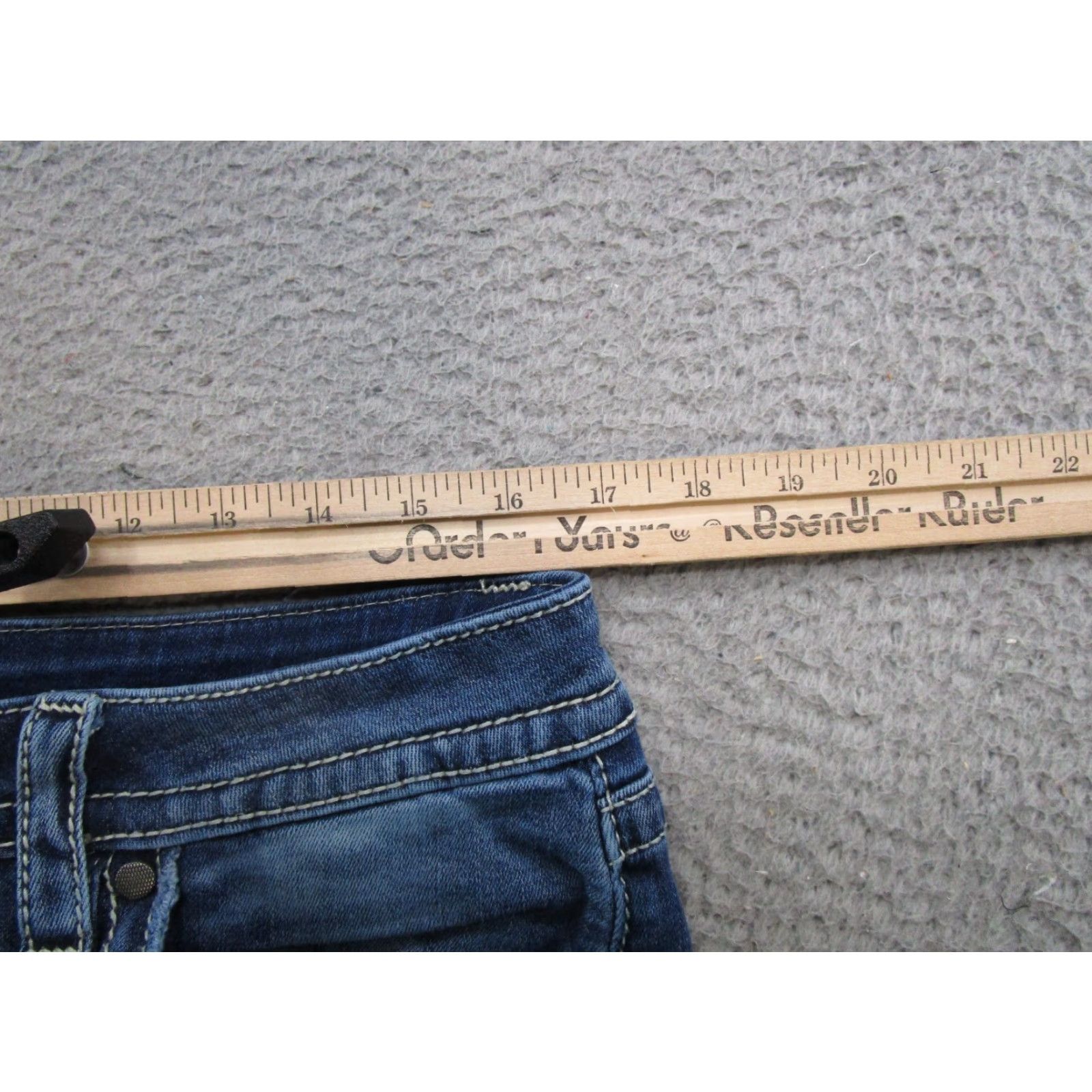 Vintage VTG Y2K VIGOSS Capri Blue Denim Stretch Jeans Women's Size 14 Embroidered Size 36" / US 14 / IT 50 - 6 Thumbnail
