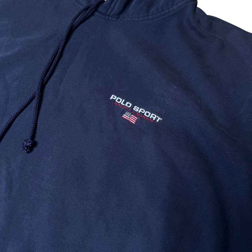 Polo Ralph Lauren × Vintage Vintage 90s Polo Sport Pullover Hoodie Large Made In USA Size US L / EU 52-54 / 3 - 2 Thumbnail