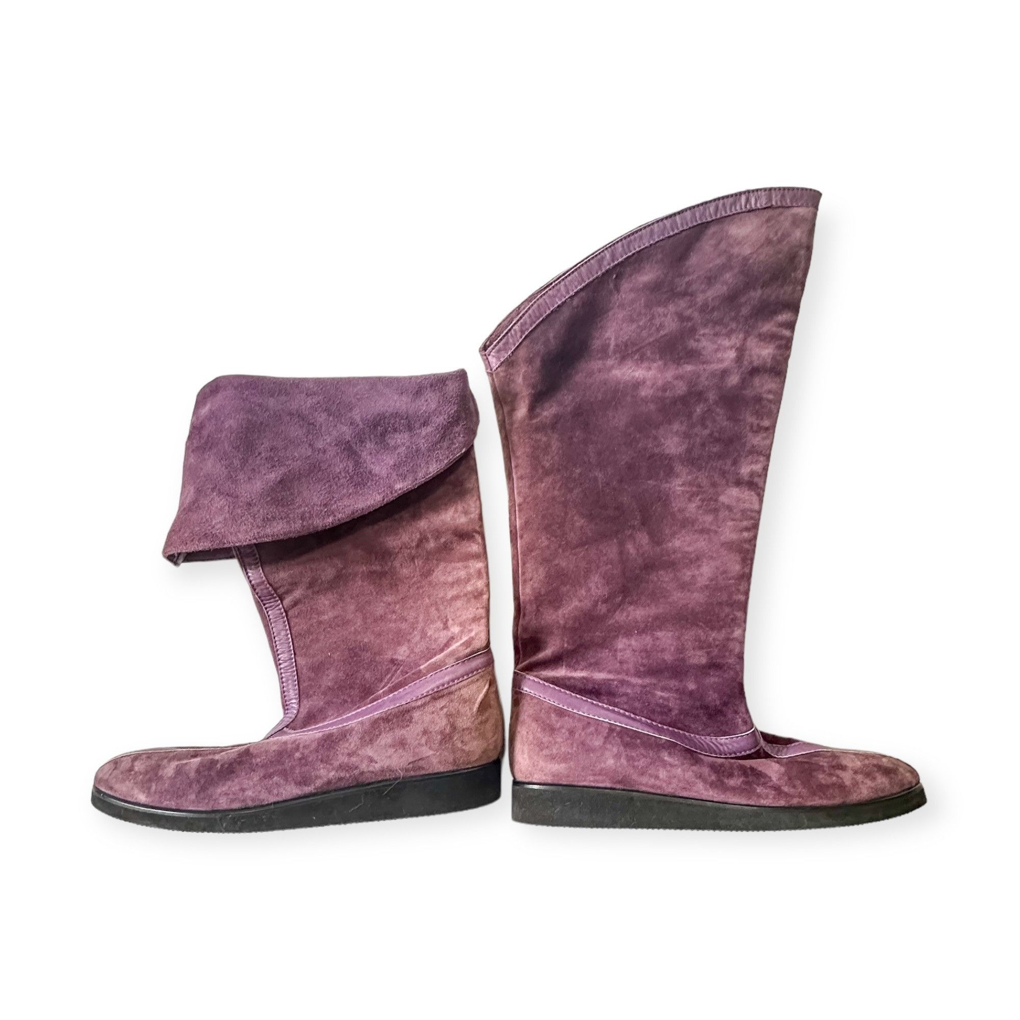 Kansai Yamamoto Vintage Rare Kansai by Giancolombo Purple Suede Boots Size US 7.5 / IT 37.5 - 4 Thumbnail