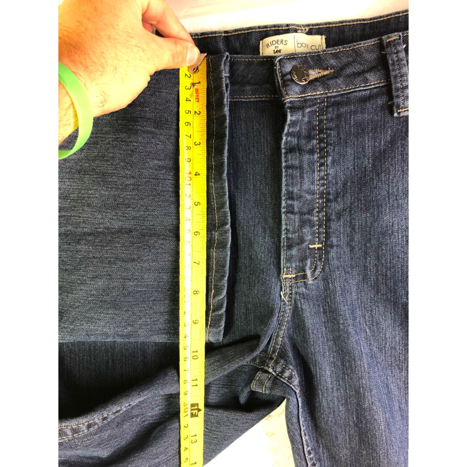 Lee Riders by LEE Mid Rise Bootcut Jeans Womens Size 12 Medium Blue Denim Regular Rise 29 in Inseam Cotton Denim Classic VINTAGE? No Vintage Size 34" / US 12 / IT 48 - 6 Thumbnail
