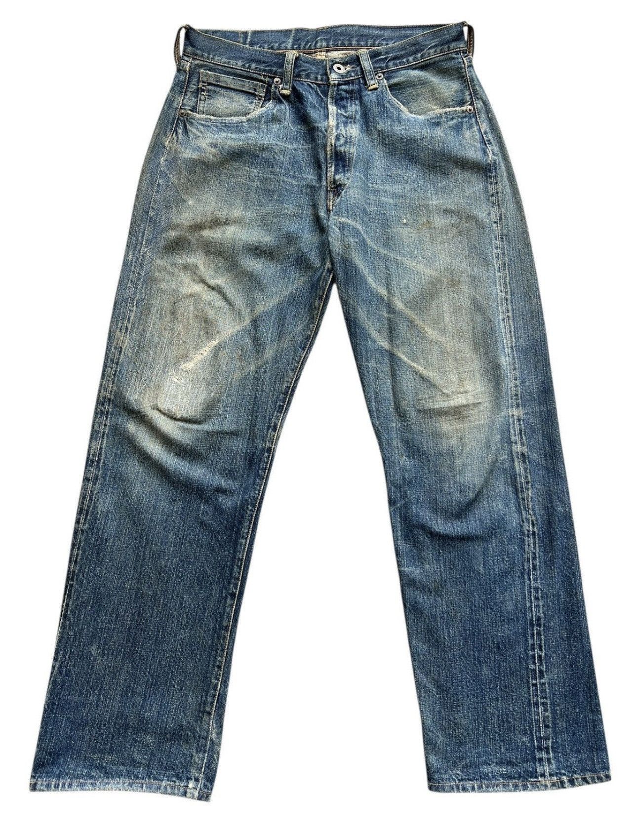 The Real McCoy's Vintage 90s Real Mccoy Selvedge Distressed Denim Jeans 31x29 Size US 31 - 2 Thumbnail