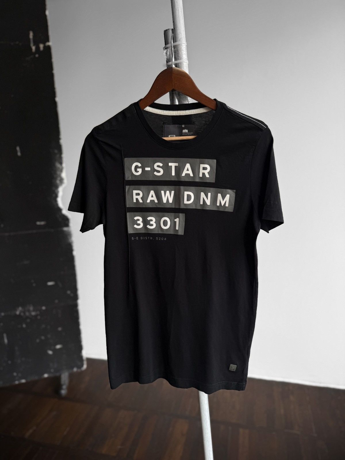 G-Star G-Star Raw Mens Black DNM 3301 Big Logo Graphic T-Shirt Size US M / EU 48-50 / 2 - 1 Thumbnail