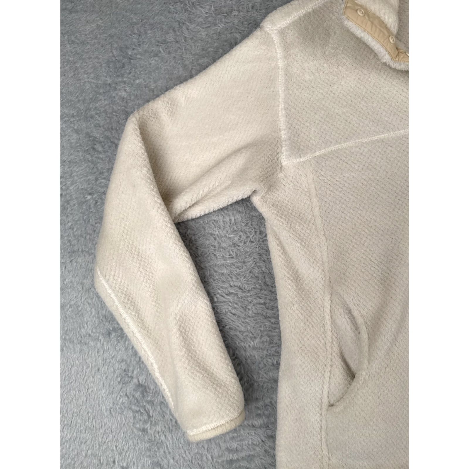 Patagonia Patagonia Sweater Womens Medium Beige Re-Tool Snap-T Pullover Mock Neck Fleece Sweatshirt Size M / US 6-8 / IT 42-44 - 3 Thumbnail