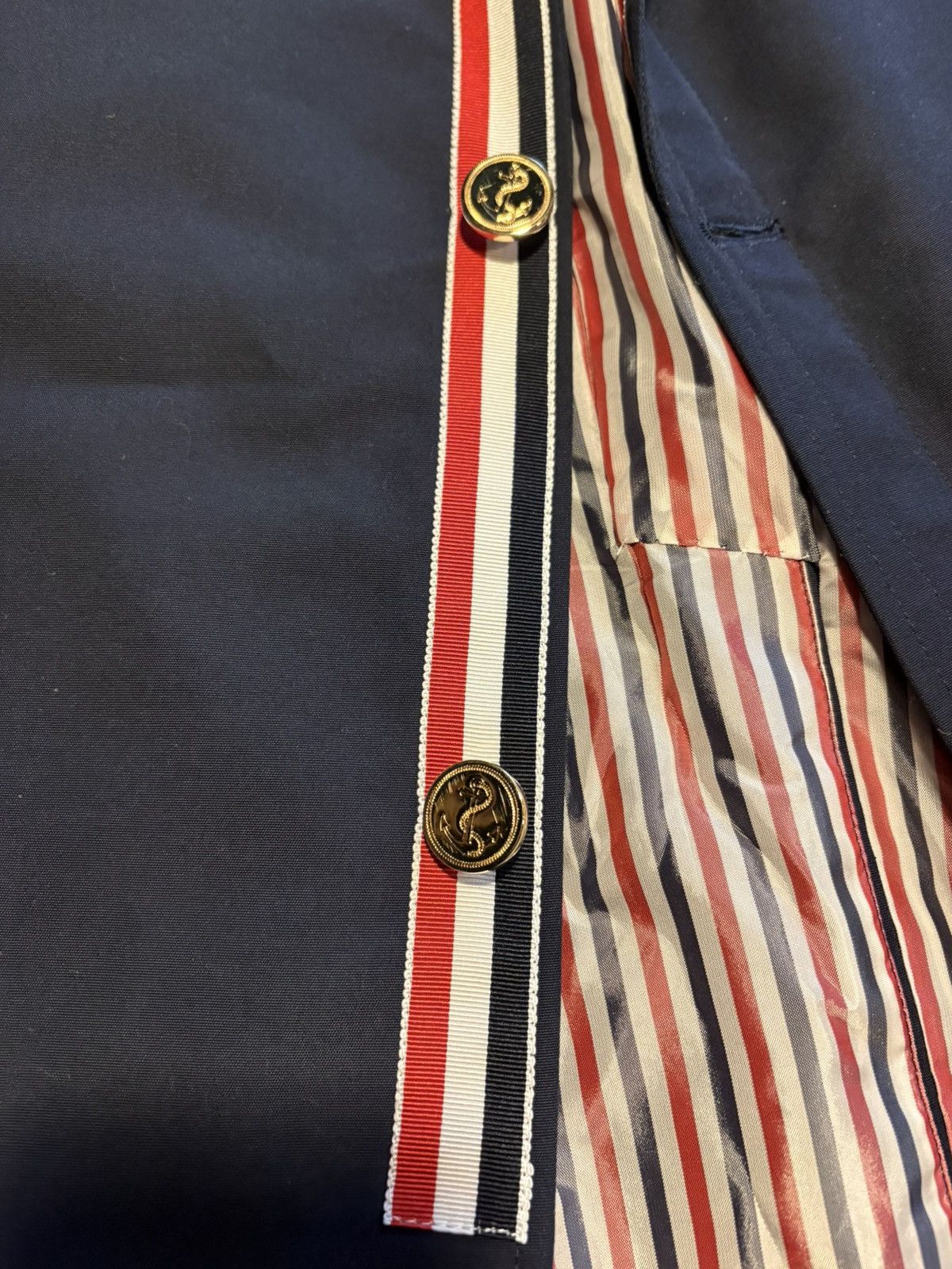 Thom Browne Thom Browne padded shoulders navy blazer. Size US L / EU 52-54 / 3 - 3 Thumbnail
