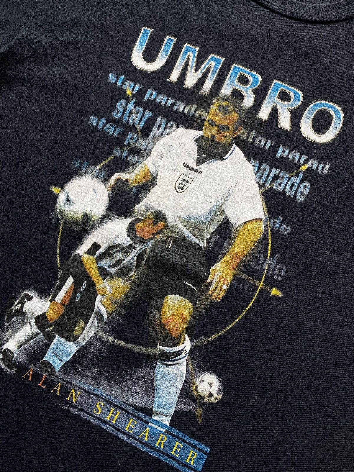 Umbro Faded Black 90’s Umbro England Alan Shearer No.9 Tee🏴󠁧󠁢󠁥󠁮󠁧󠁿✨ Size US M / EU 48-50 / 2 - 4 Thumbnail