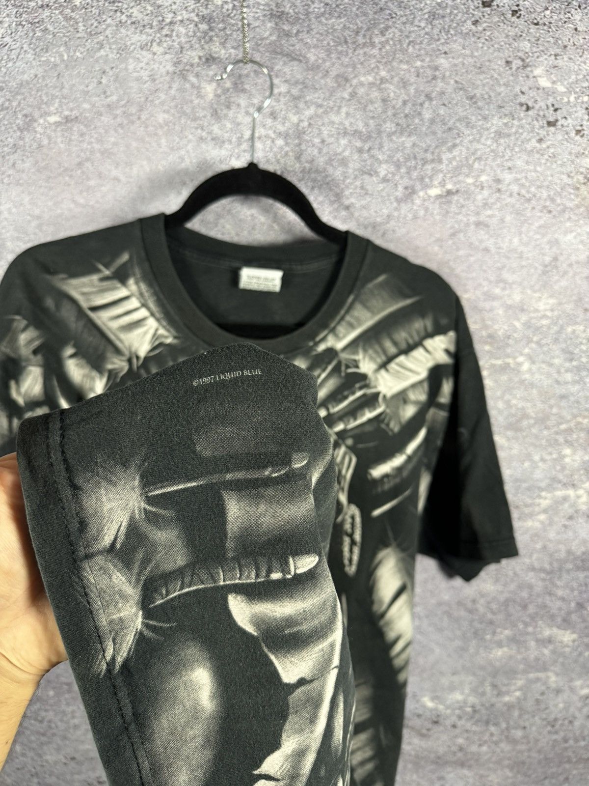 Liquid Blue × Vintage 90’s Vintage 1997 Liquid Blue Shirt XL Skeleton Indian AOP Size US L / EU 52-54 / 3 - 10 Thumbnail