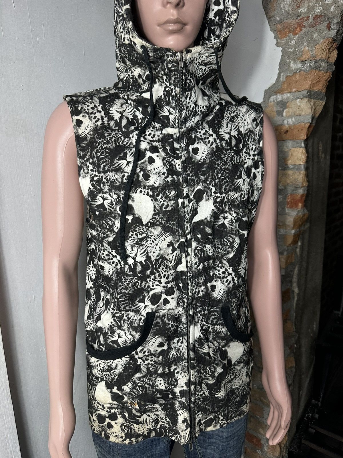 Japanese Brand Glad News Fullprint Skeleton Skull Short Sleeve ZipHoodies Size US M / EU 48-50 / 2 - 4 Thumbnail