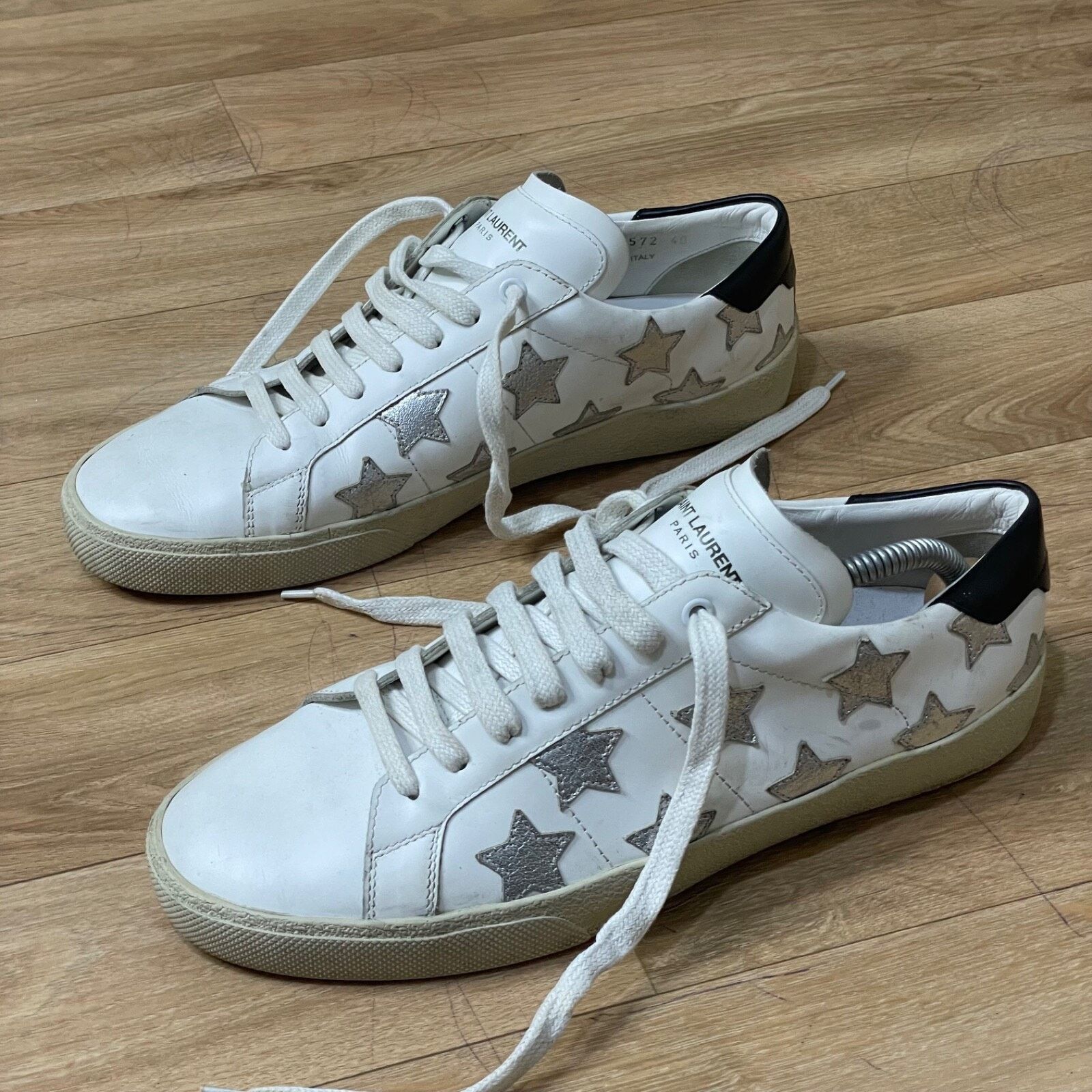Yves Saint Laurent SAINT LAURENT Sneakers Star Court Classic Leather YSL Womens Size US 10 / IT 40 - 2 Thumbnail