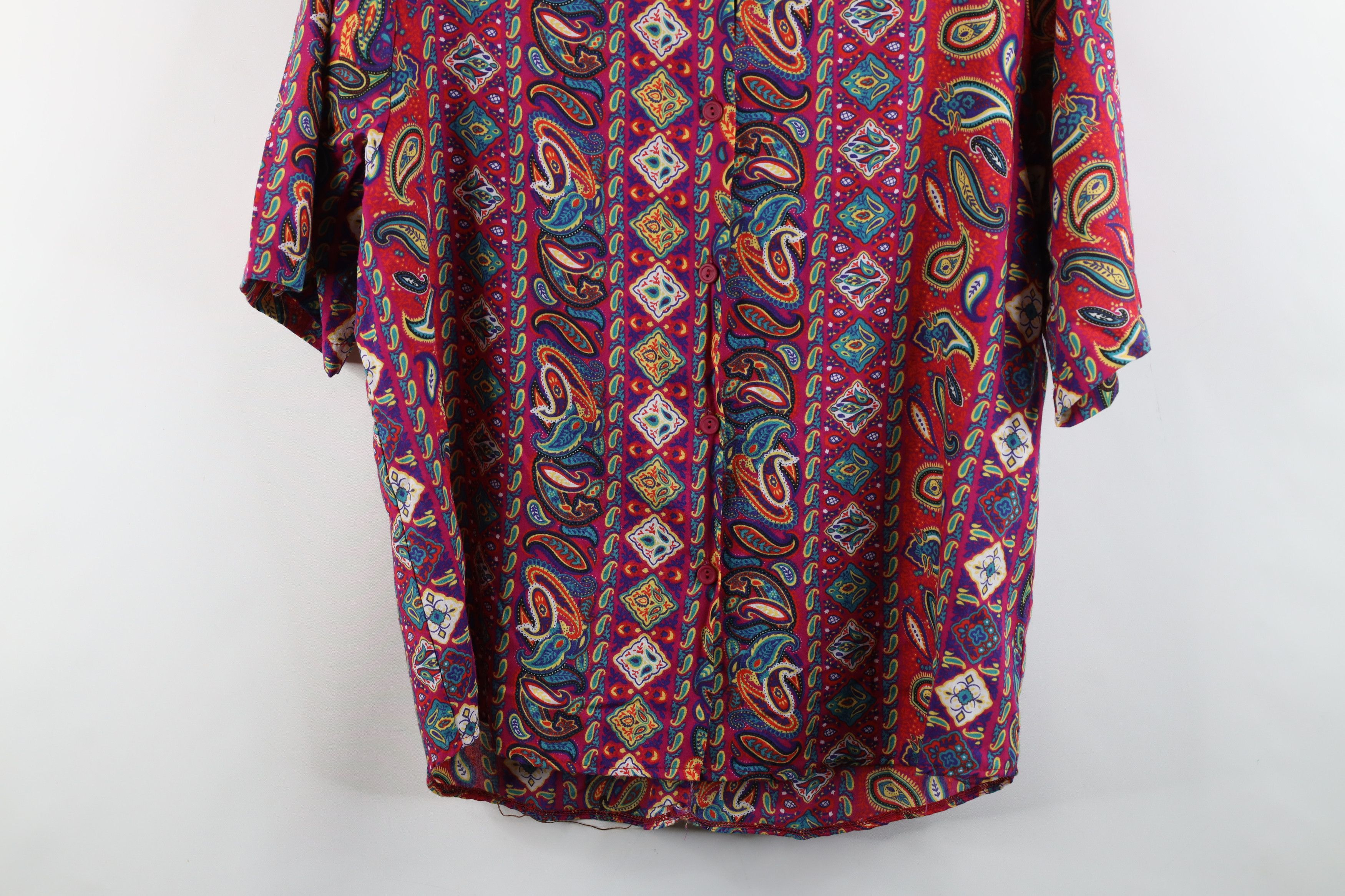 Vintage Vintage 90s Streetwear Paisley Camp Collar Button Shirt USA Size XL / US 12-14 / IT 48-50 - 3 Thumbnail