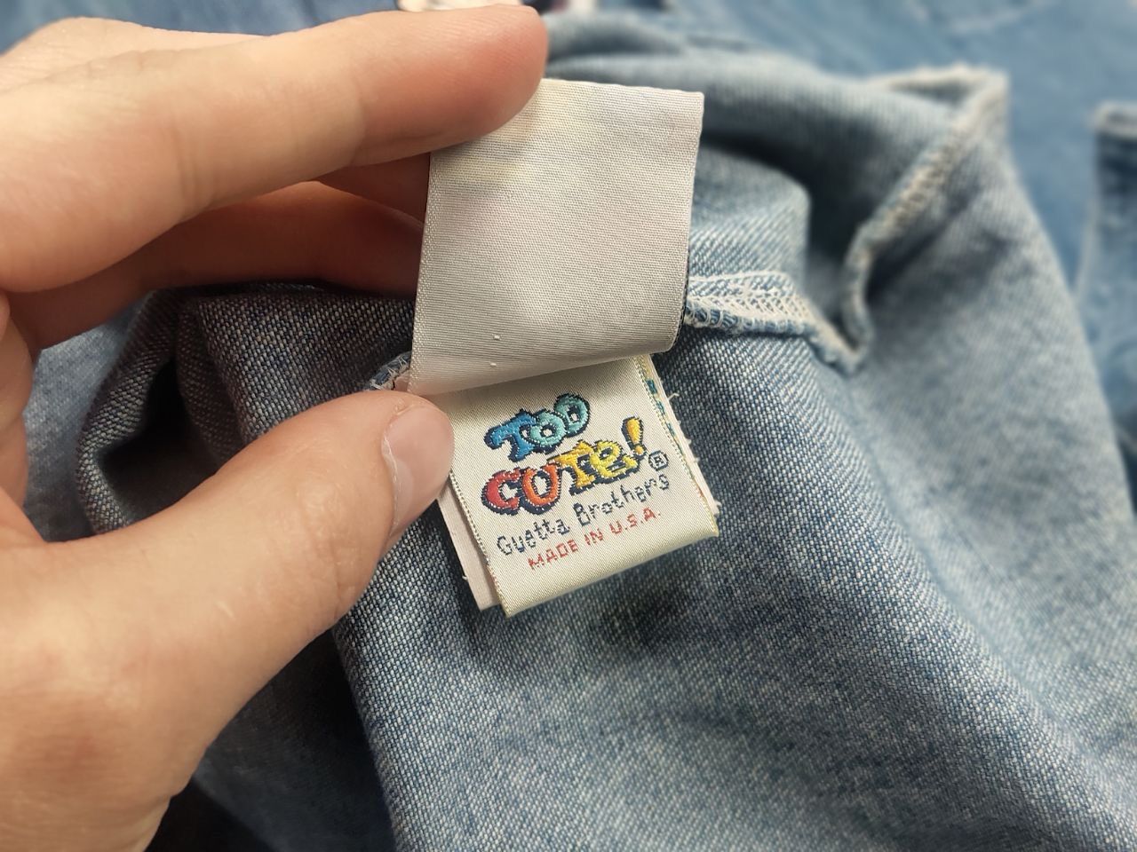 Vintage Vintage 90's Too Cute Logo Disney Baggy Denim Shirt Size US XL / EU 56 / 4 - 18 Thumbnail