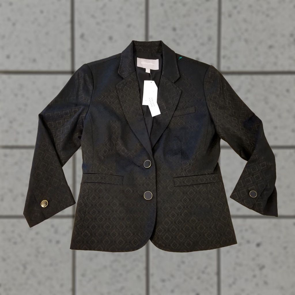 Banana Republic Womens Banana Republic Blazer Jacket 4 Black Cotton Blend Regular Size 4 Womens Style: Basic Jacket Size S / US 4 / IT 40 - 1 Thumbnail