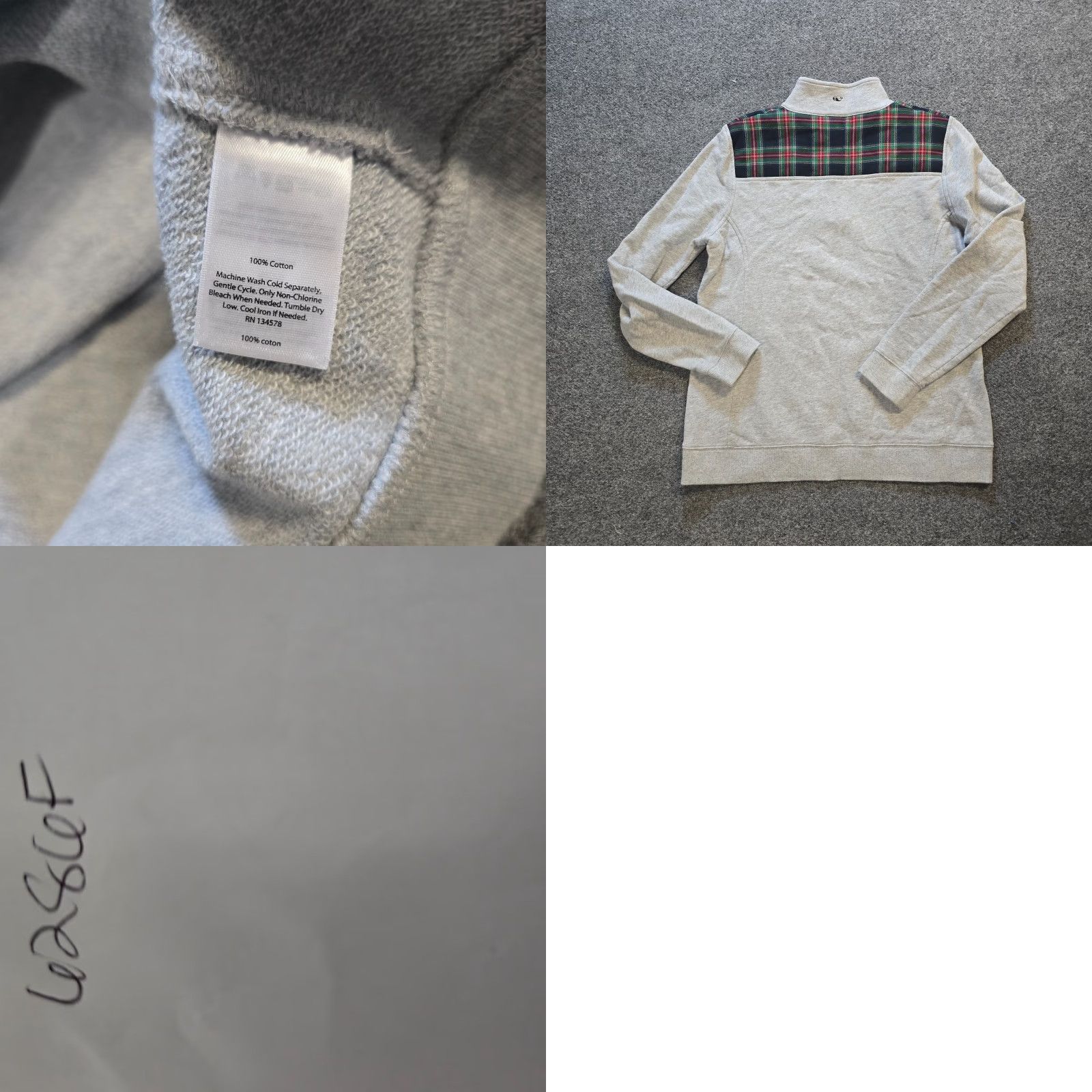 Vineyard Vines Vineyard Vines Sweater Women Medium Gray Plaid 1/4 Zip Long Sleeve Casual Preppy Size M / US 6-8 / IT 42-44 - 8 Thumbnail