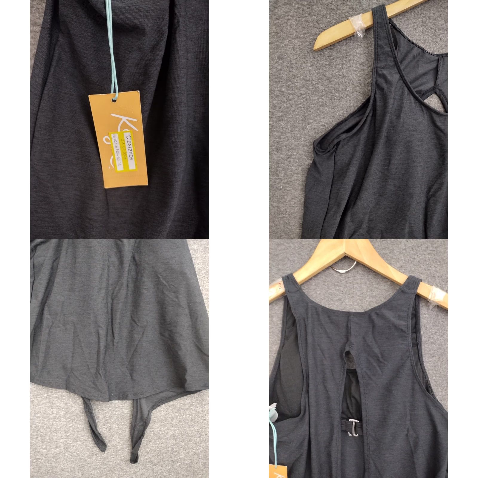 Vintage Kona Sol Swimsuit Top Black Built In Bra Open Back Tie Back Sz S 4-6 Size S / US 4 / IT 40 - 8 Thumbnail