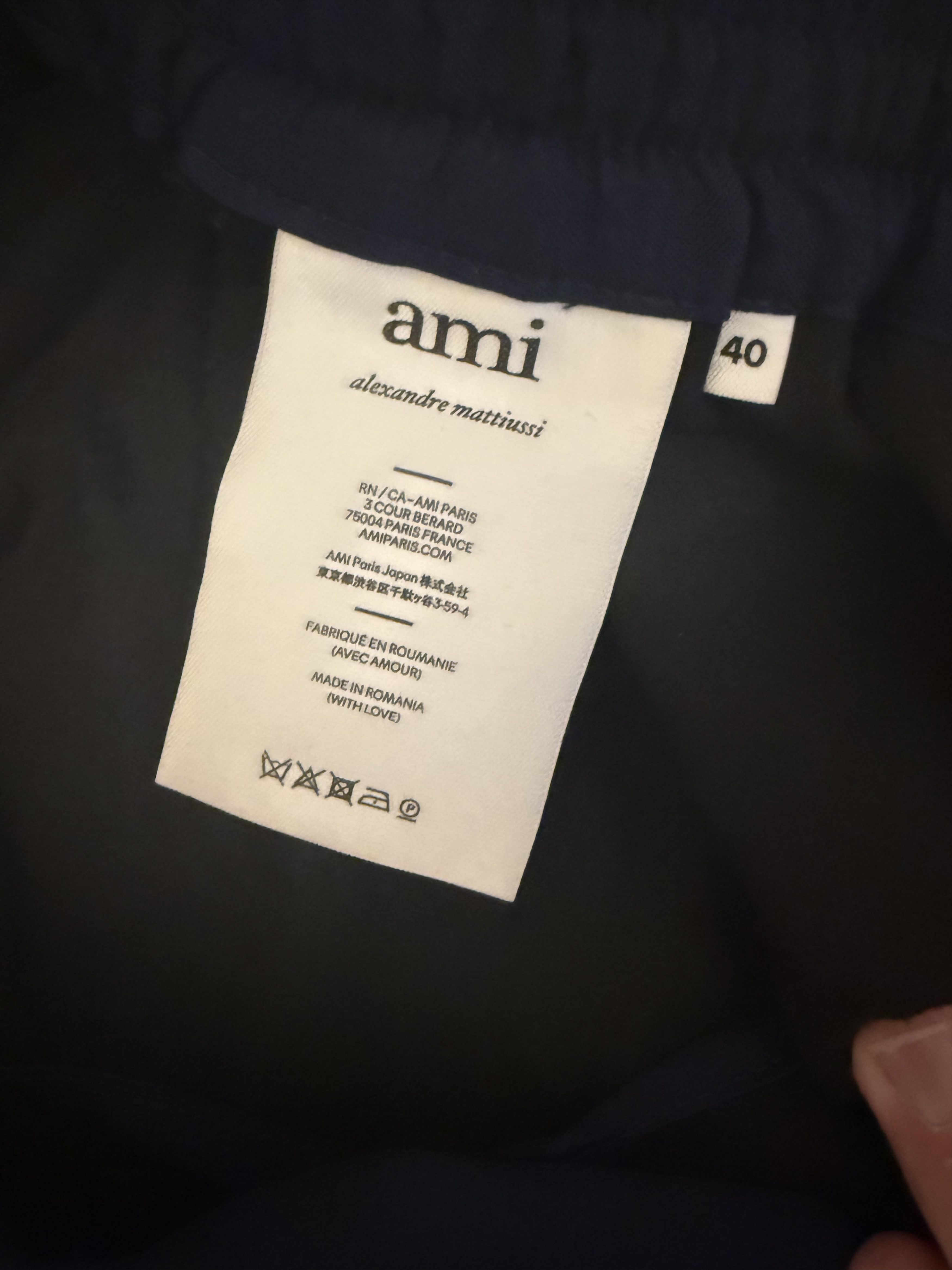 AMI AMI Paris Navy Virgin Wool Elastic Waist Cropped Trousers Size US 29 - 4 Thumbnail
