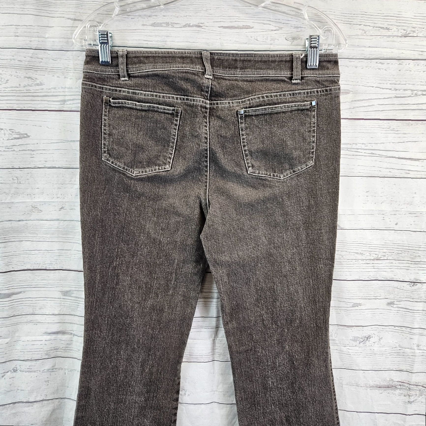 Vintage Lafayette 148 Womens Bootcut Jeans Sz 4 Gray Mid Rise Cotton Blend Denim Inseam 30.5" Size 27" / US 4 / IT 40 - 4 Thumbnail