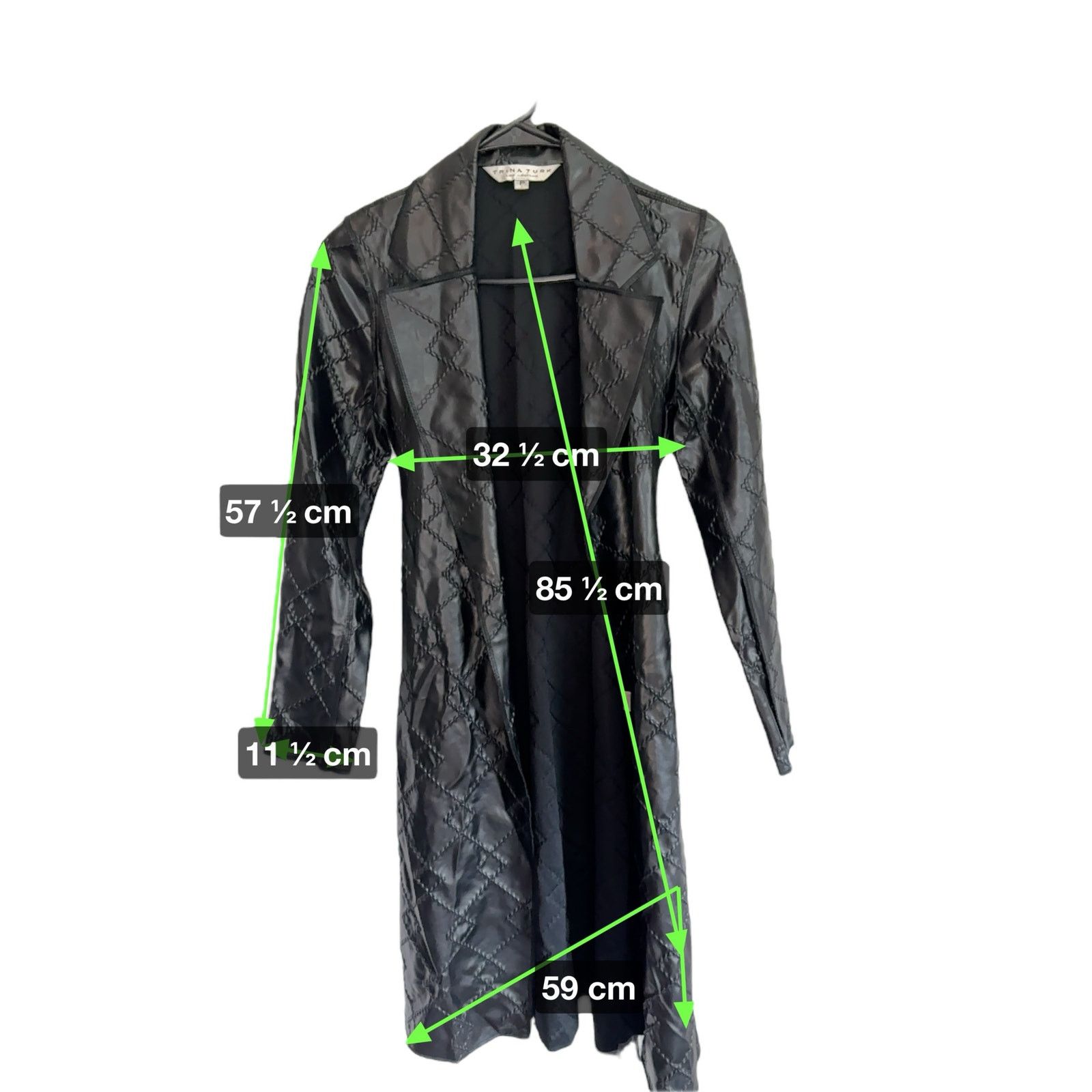 Trina Turk Trina Turk Petite Black Quilted Long Jacket Designer Matrix Size S / US 4 / IT 40 - 17 Thumbnail