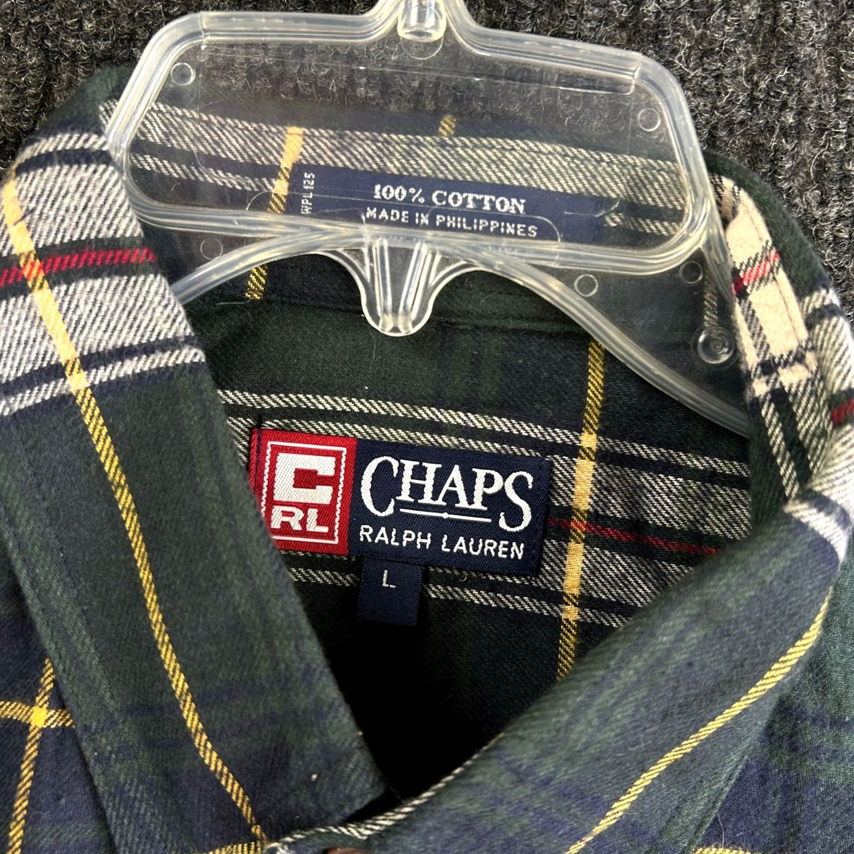 Chaps VINTAGE Chaps Ralph Lauren Flannel Shirt Plaid Button Down L Green NWOT 90s y2k Men Shirt Size US L / EU 52-54 / 3 - 3 Thumbnail