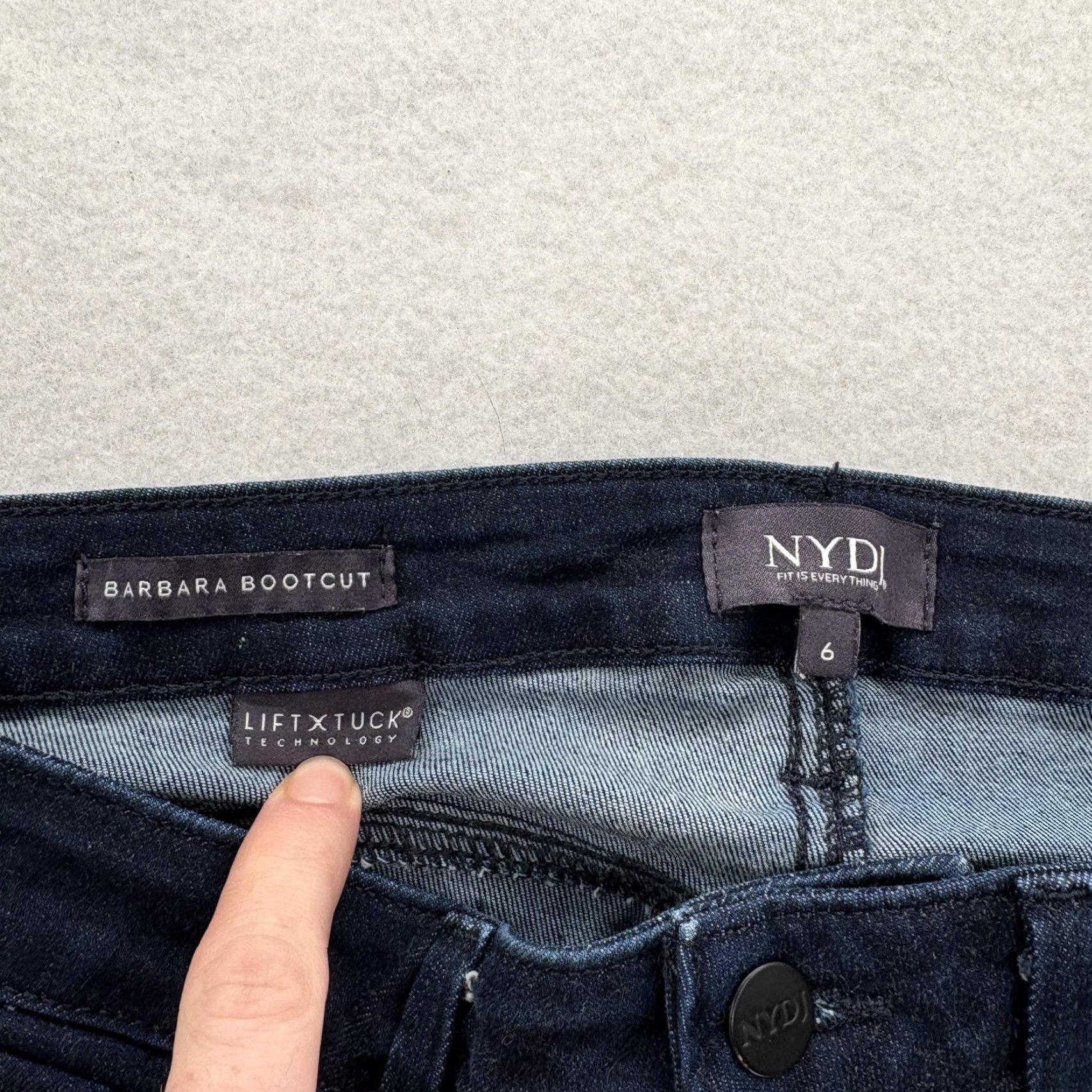 NYDJ NYDJ Barbara Bootcut Jeans Womens 6 Dark Blue Mid Rise Stretch Denim Lift Tuck 5-Pocket Zipper Button Size 28" / US 6 / IT 42 - 4 Thumbnail
