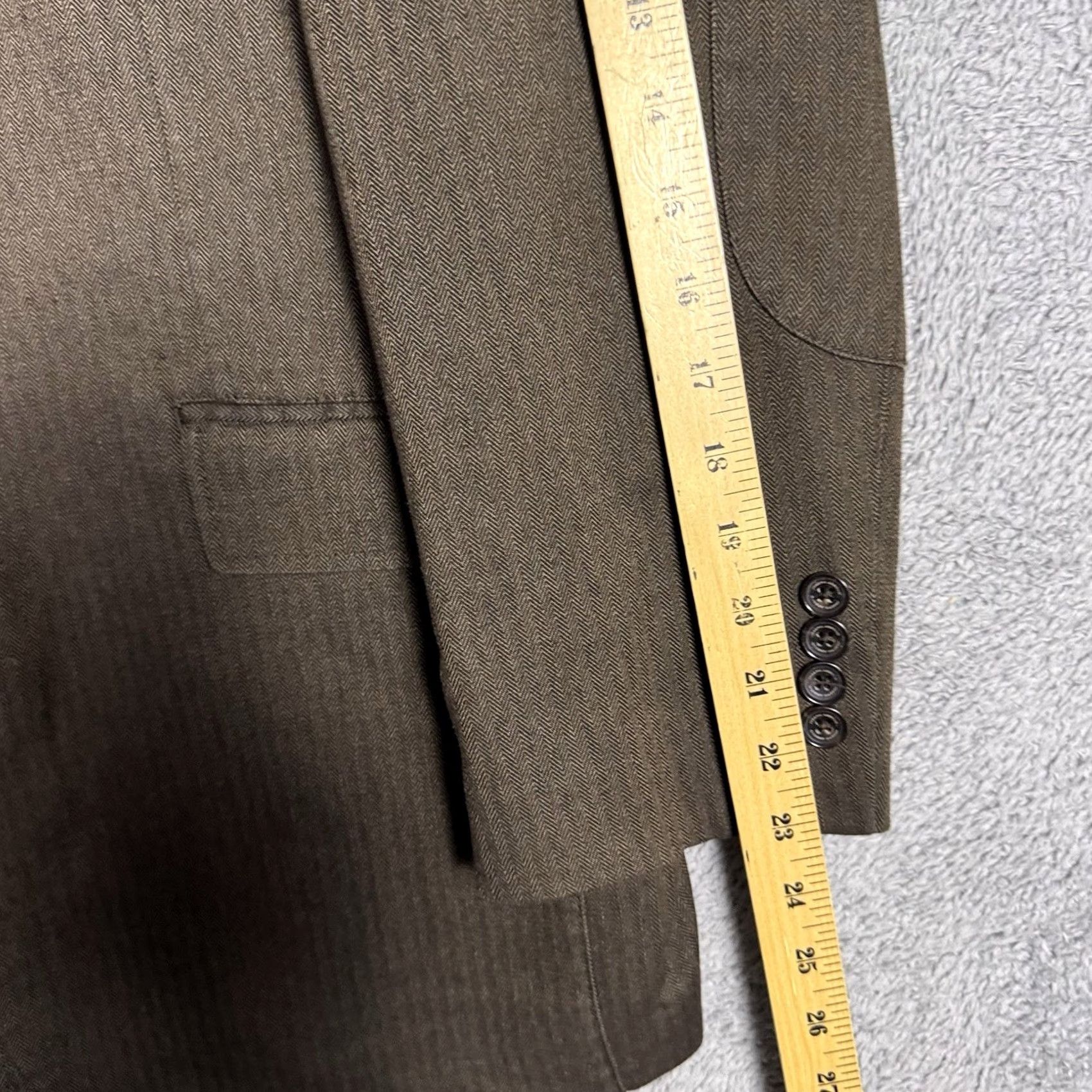 Joseph Abboud Joseph Abboud Sport Coat Men L Unstructured Blazer Elbow Patch Herringbone) Size 42R - 7 Thumbnail