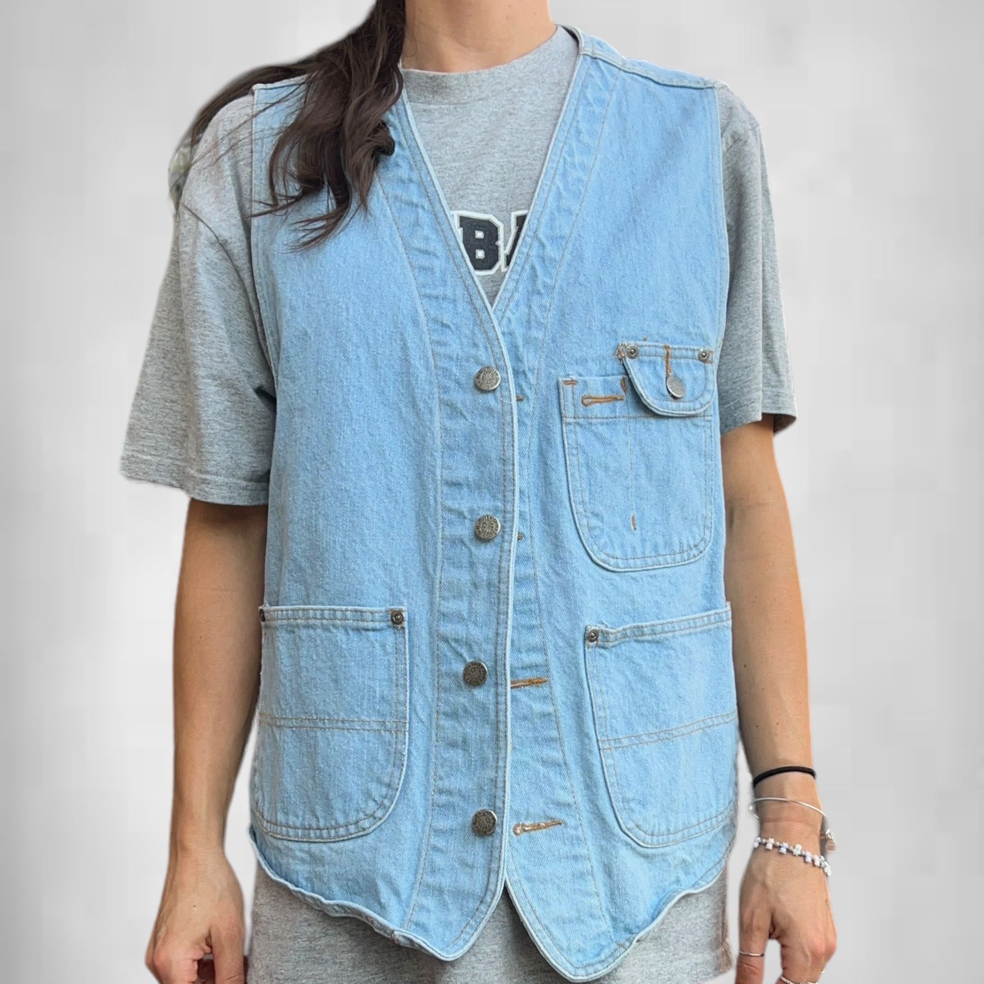 Vintage Vintage Delta Blues Jean Vest Size XL / US 12-14 / IT 48-50 - 1 Thumbnail