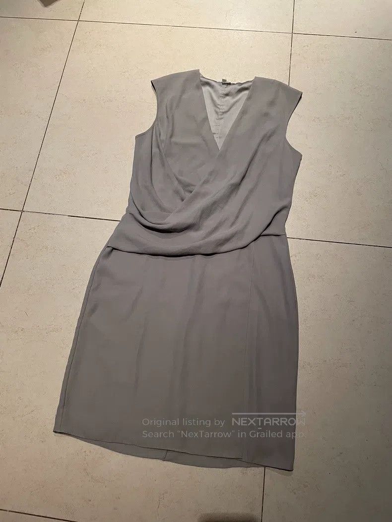 Helmut Lang Helmut Lang Light Grey Asymmetric Cowl Neck Dress Size S / US 4 / IT 40 - 4 Thumbnail