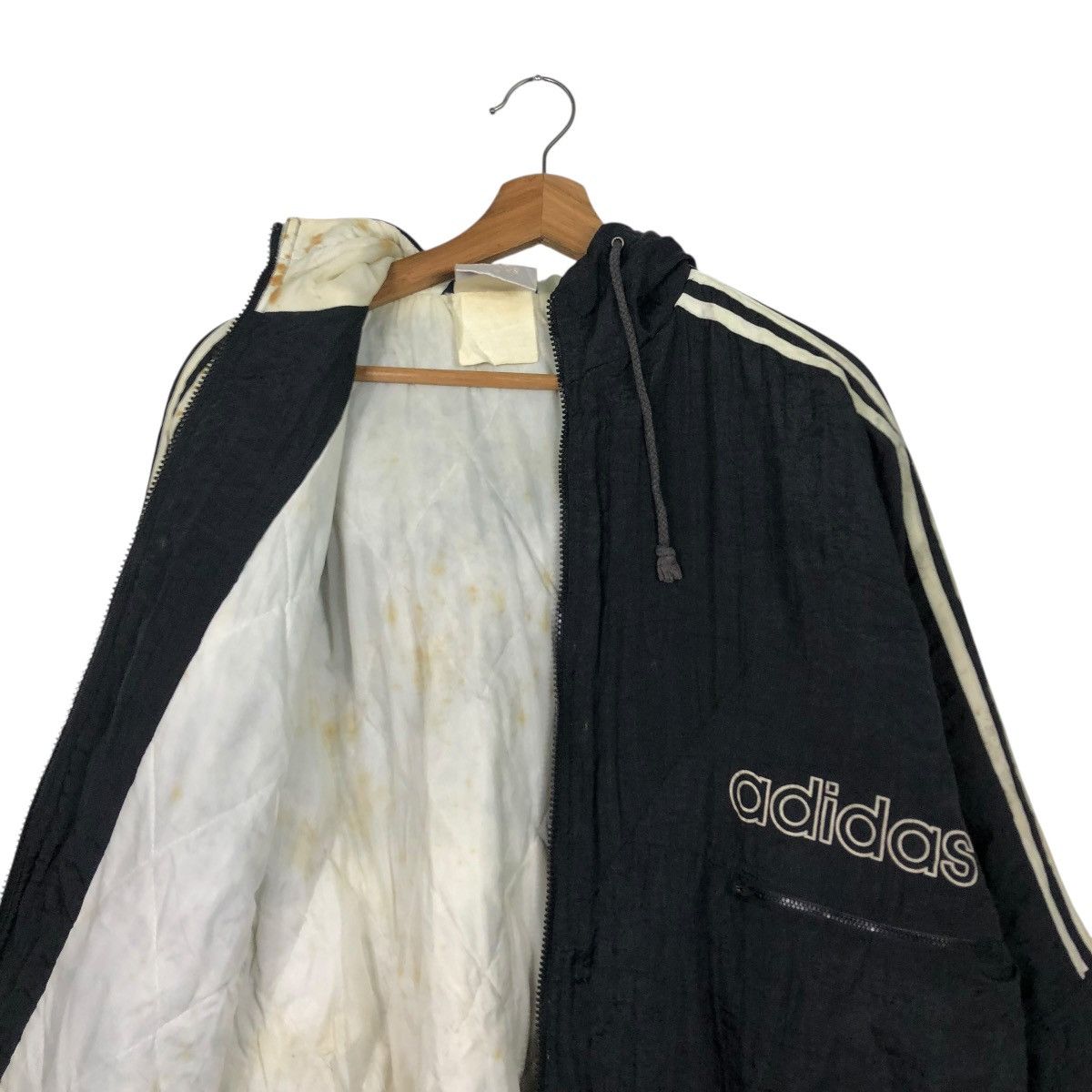 Adidas 🔥VINTAGE NYLON BOMBER JACKET ADIDAS BIG LOGO EMBROIDERY Size US M / EU 48-50 / 2 - 15 Thumbnail