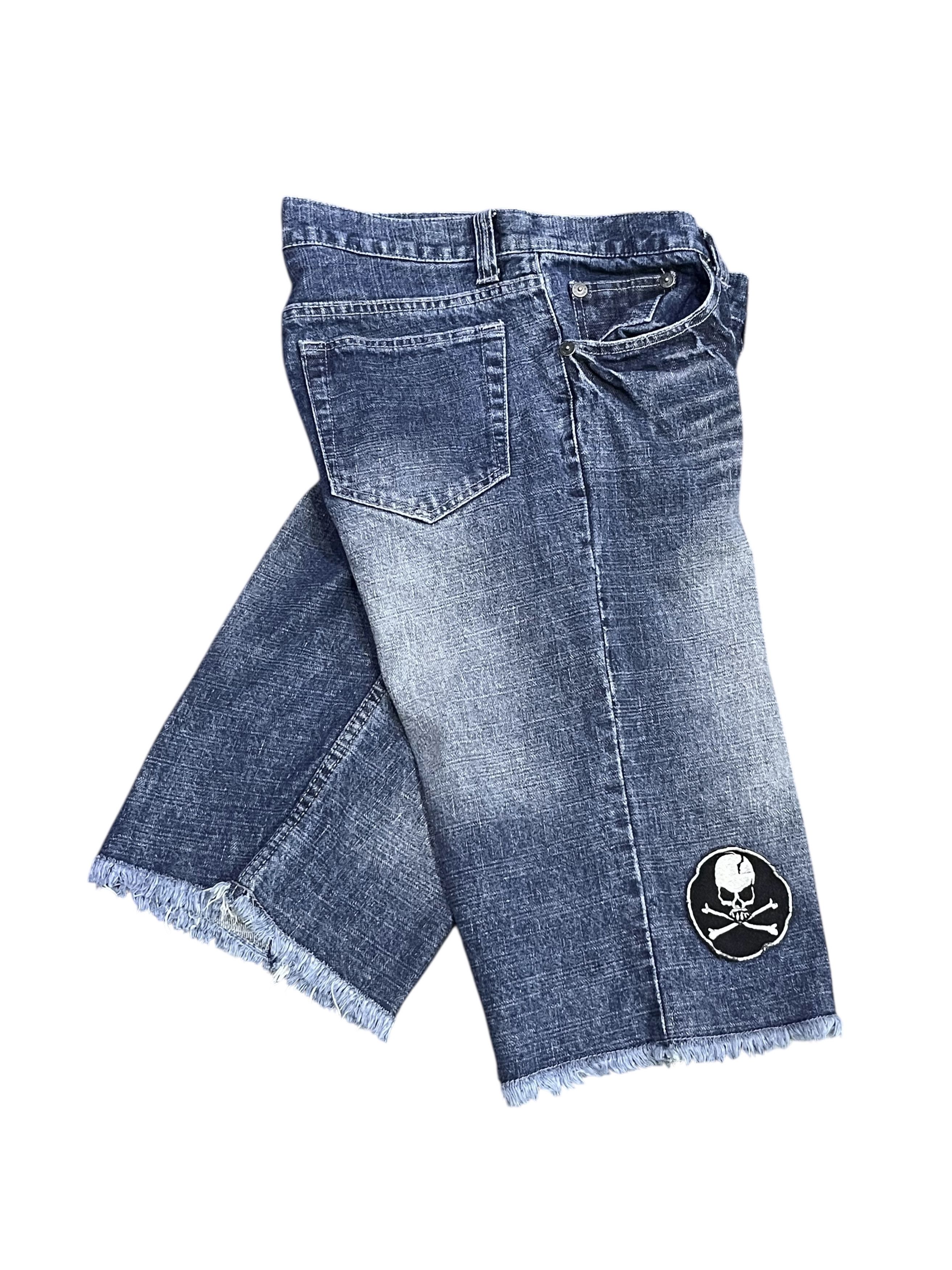 Japanese Brand 💀Vintage NYLAUS Released Hem Punk Patches Shorts Size US 31 - 3 Thumbnail