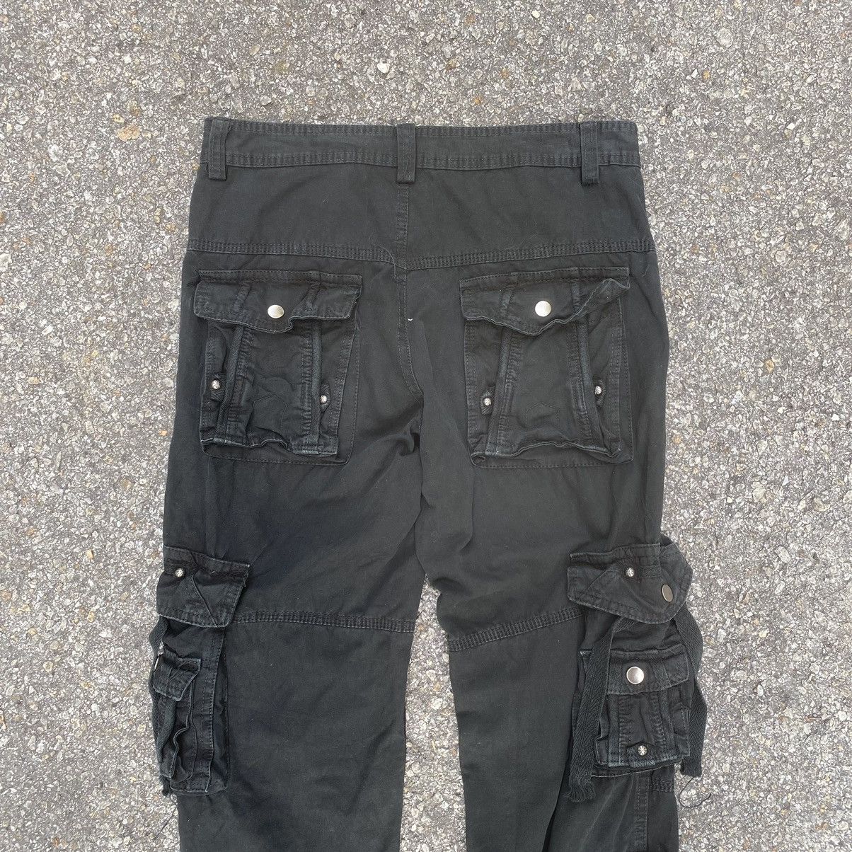 Japanese Brand Cargo Bondage Pants Multipocket Black Punk Grunge Size US 29 - 9 Thumbnail